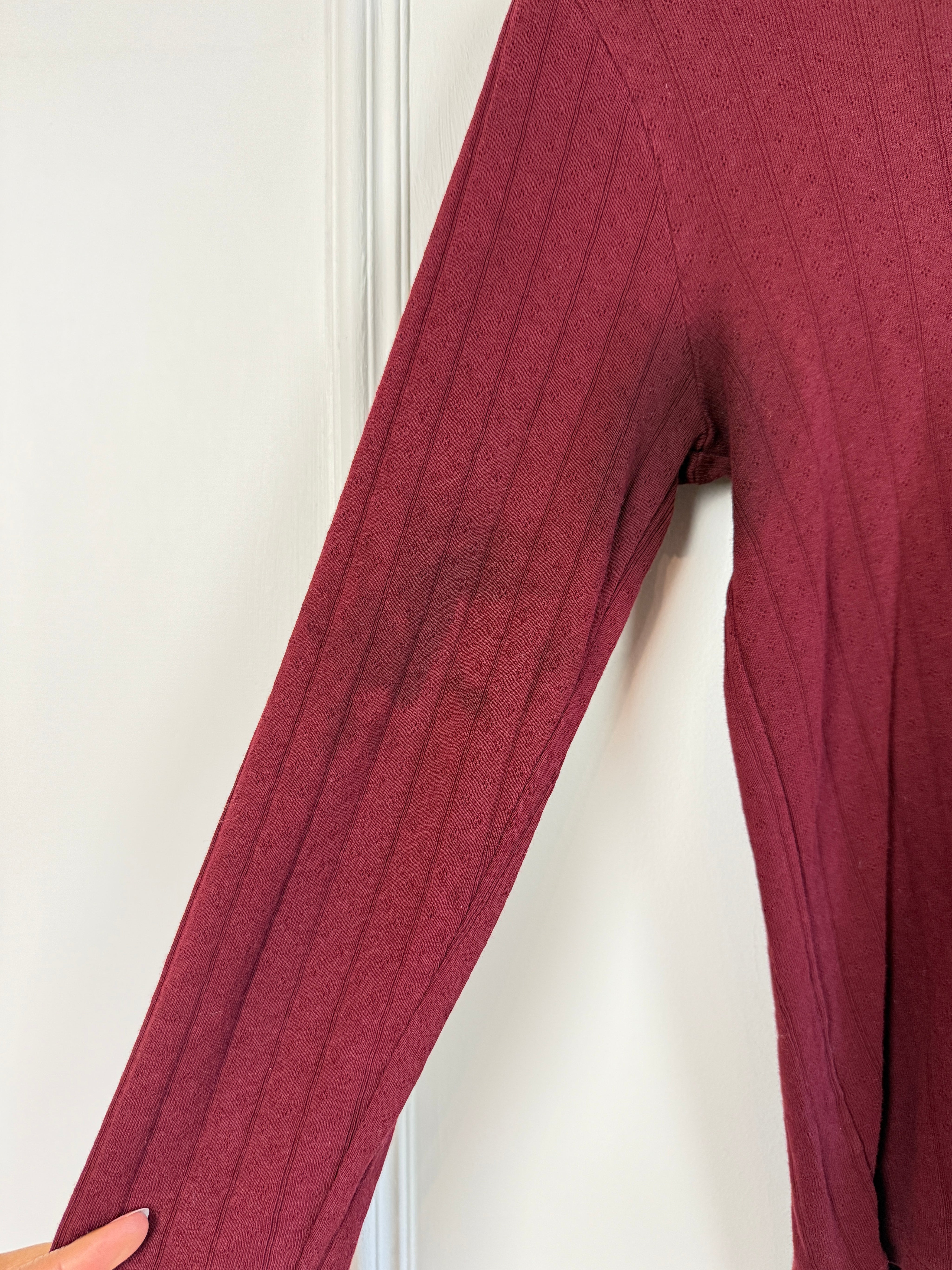 Donni Red Pointelle Tee (M)
