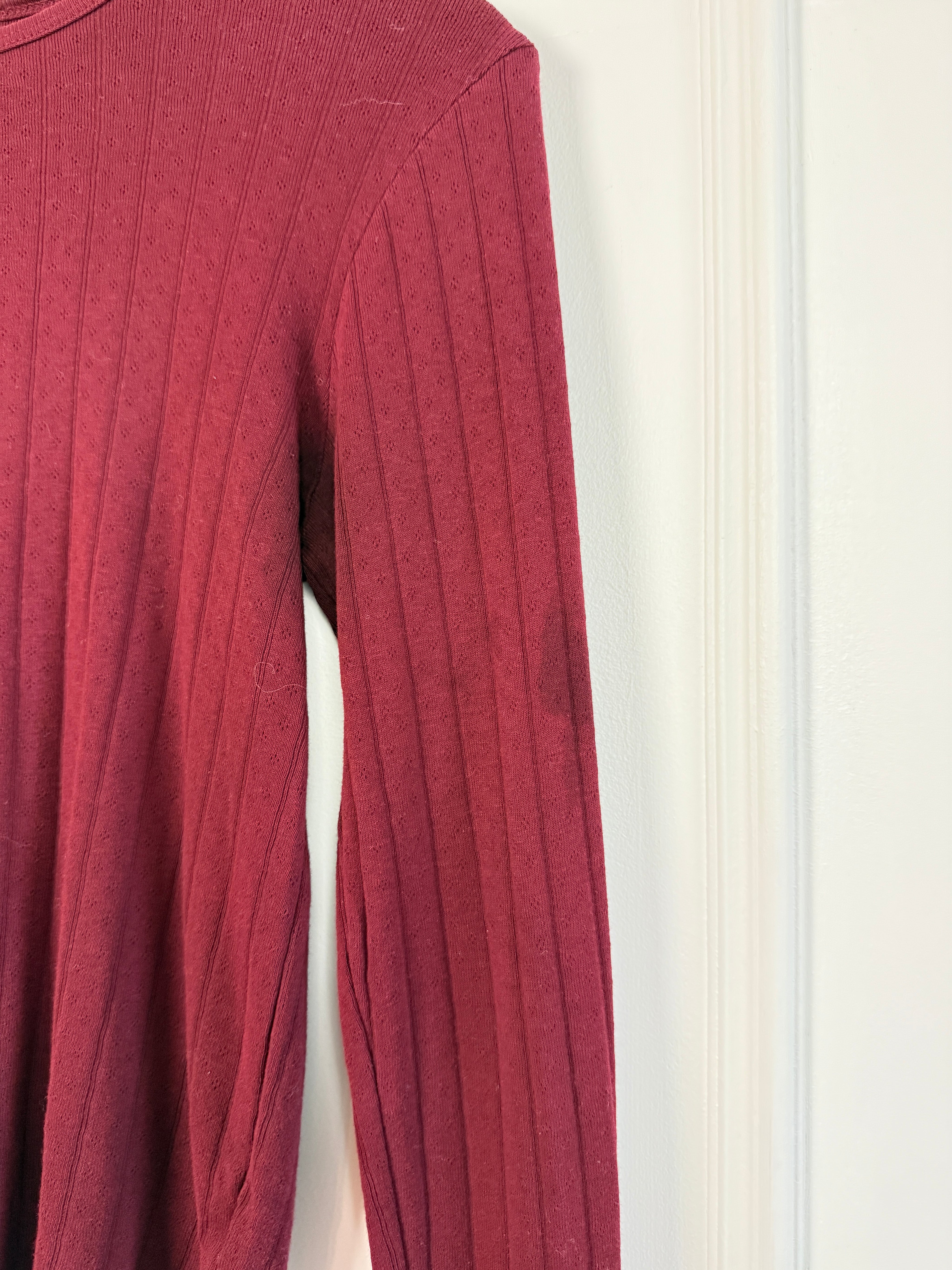 Donni Red Pointelle Tee (M)