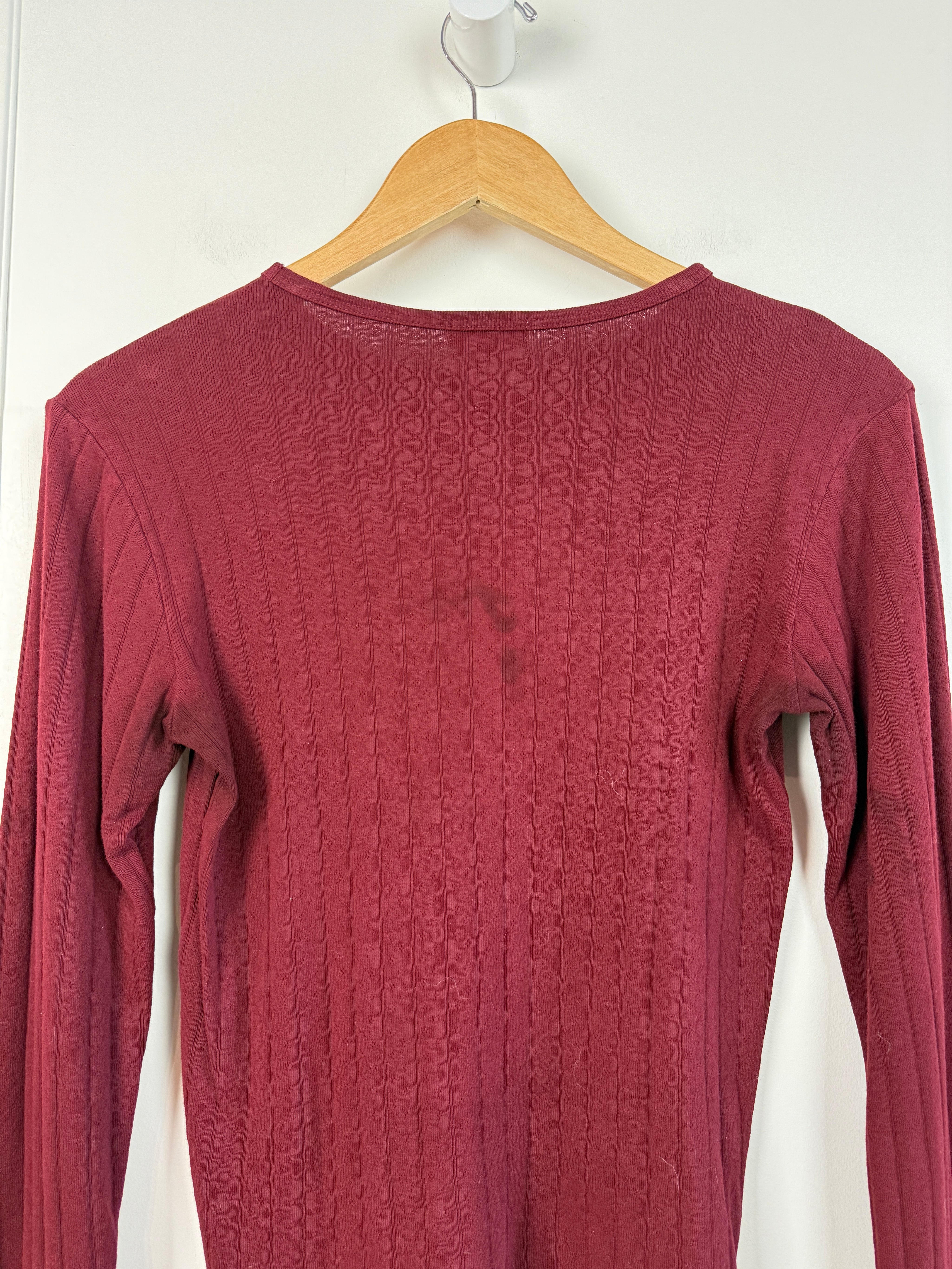Donni Red Pointelle Tee (M)