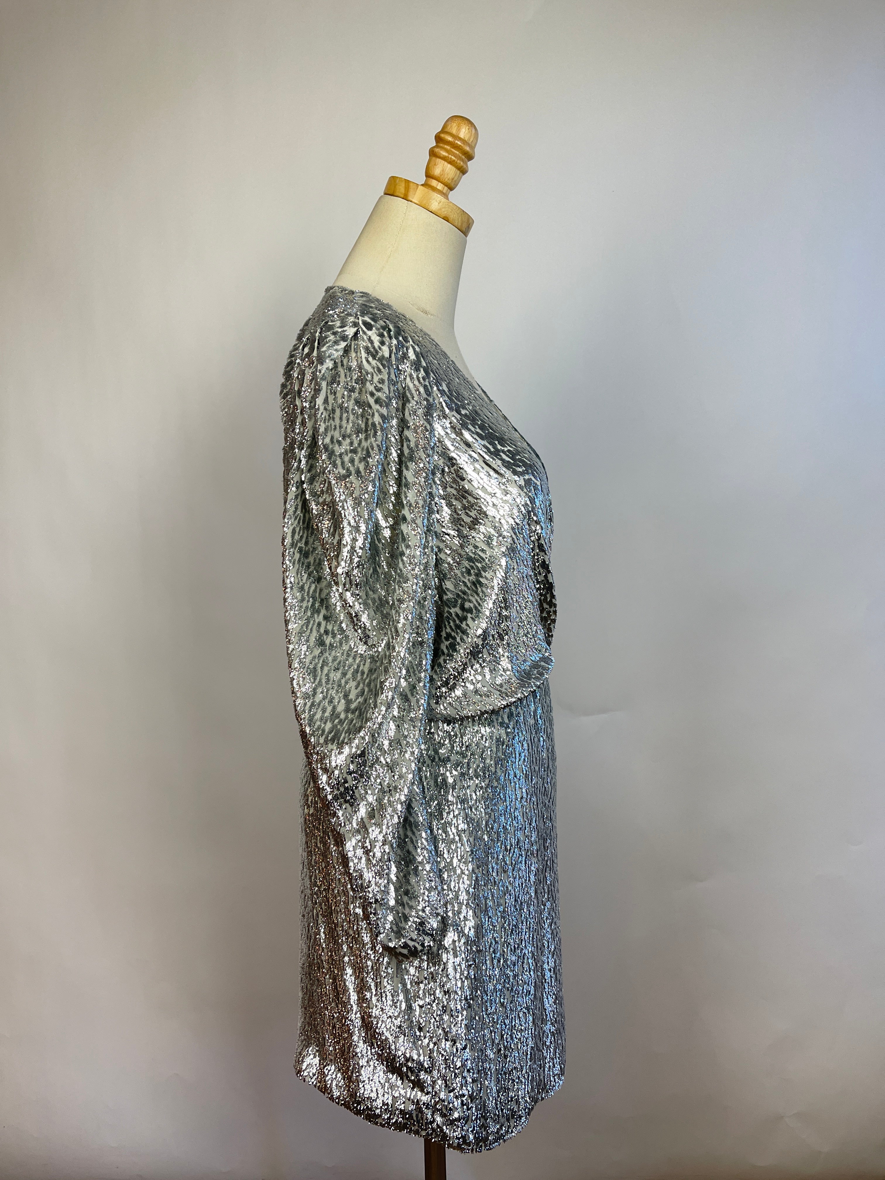 Ba&sh "Divina" Silver Mini Dress (L)