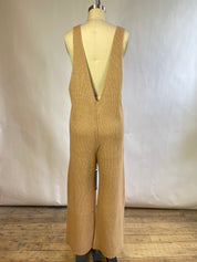 Free People Tan Sweater Jumpsuit (M)