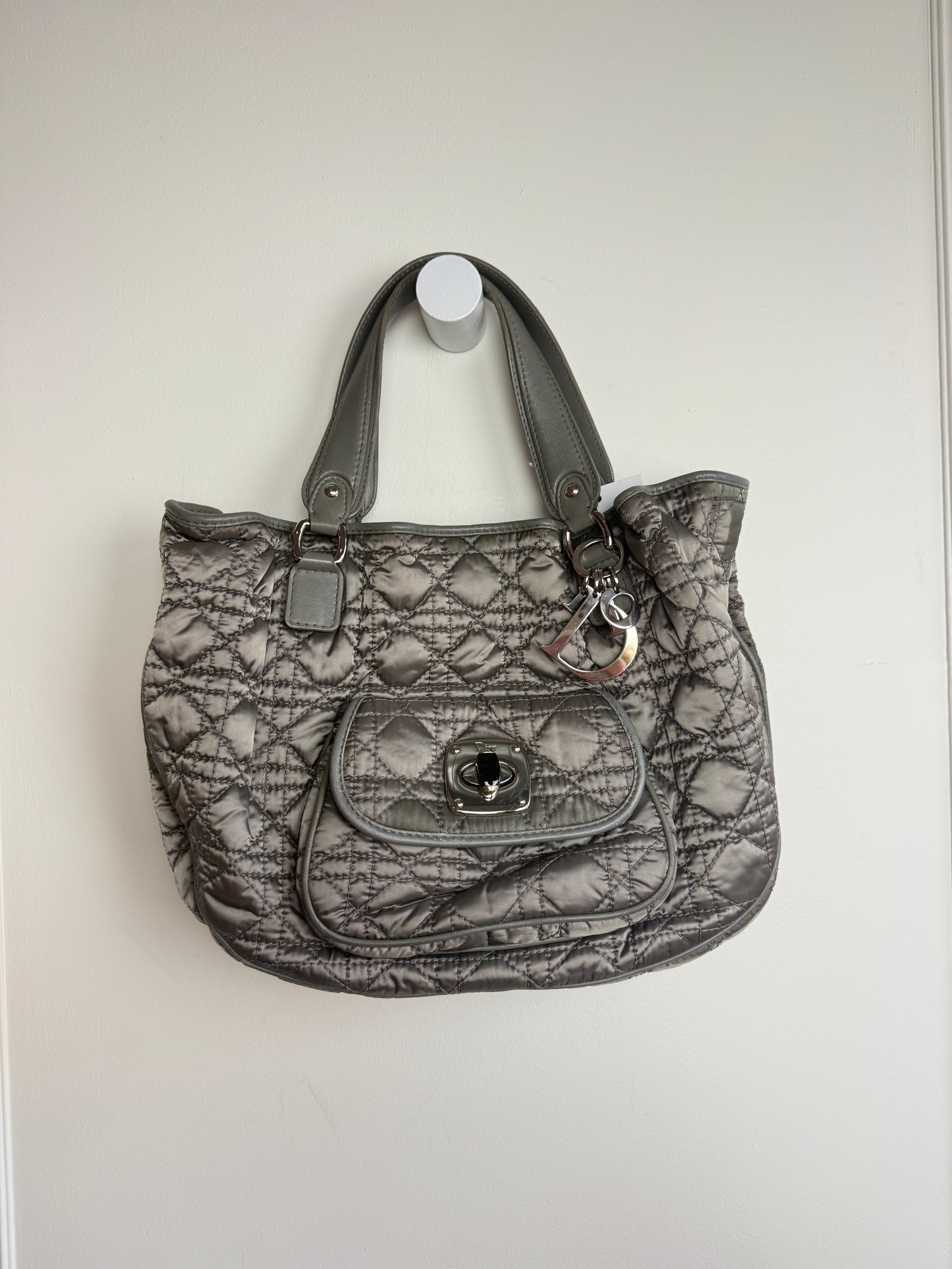 Dior Cannage Satin Charming Lock Handle Bag