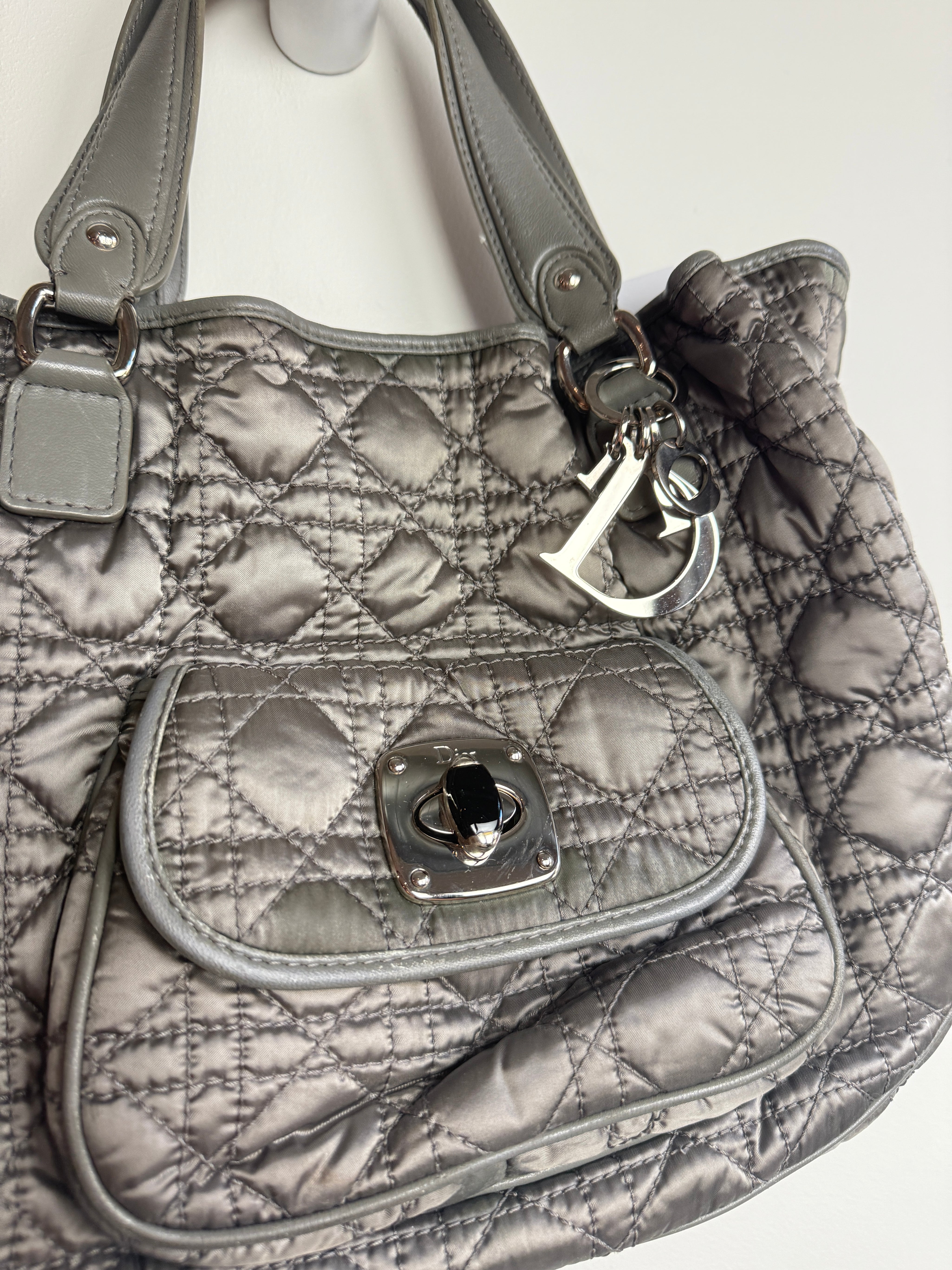 Dior Cannage Satin Charming Lock Handle Bag