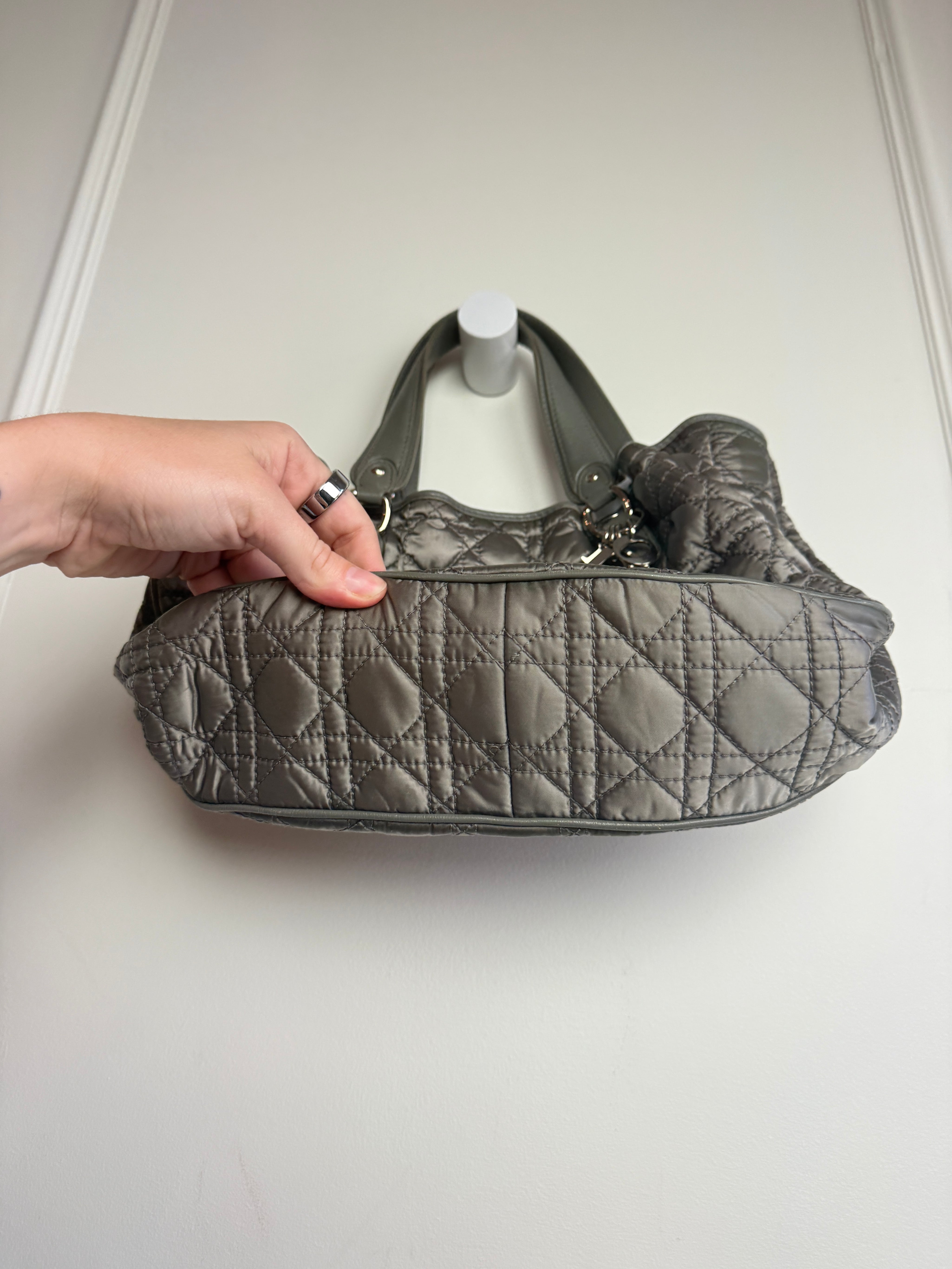 Dior Cannage Satin Charming Lock Handle Bag