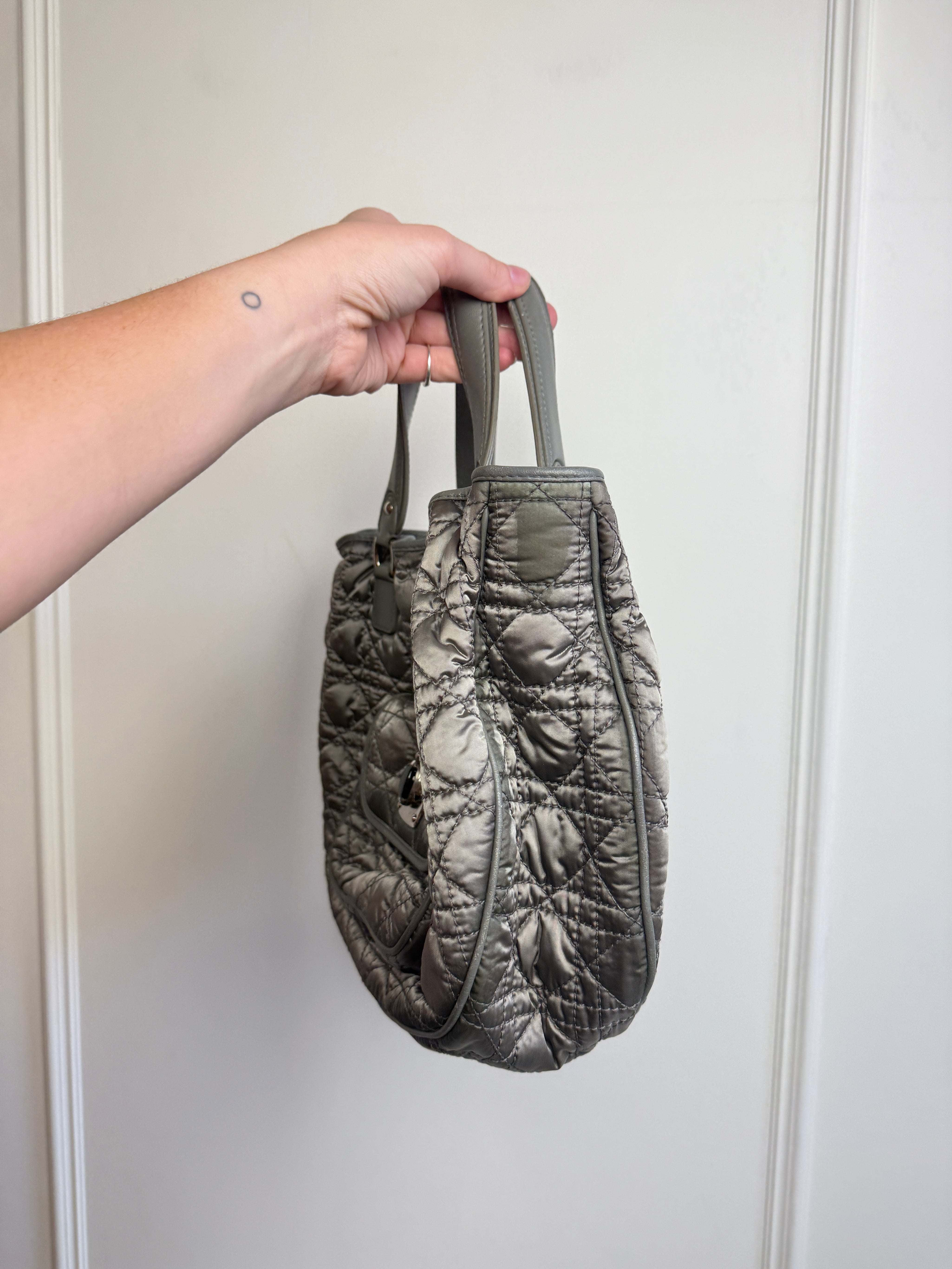 Dior Cannage Satin Charming Lock Handle Bag