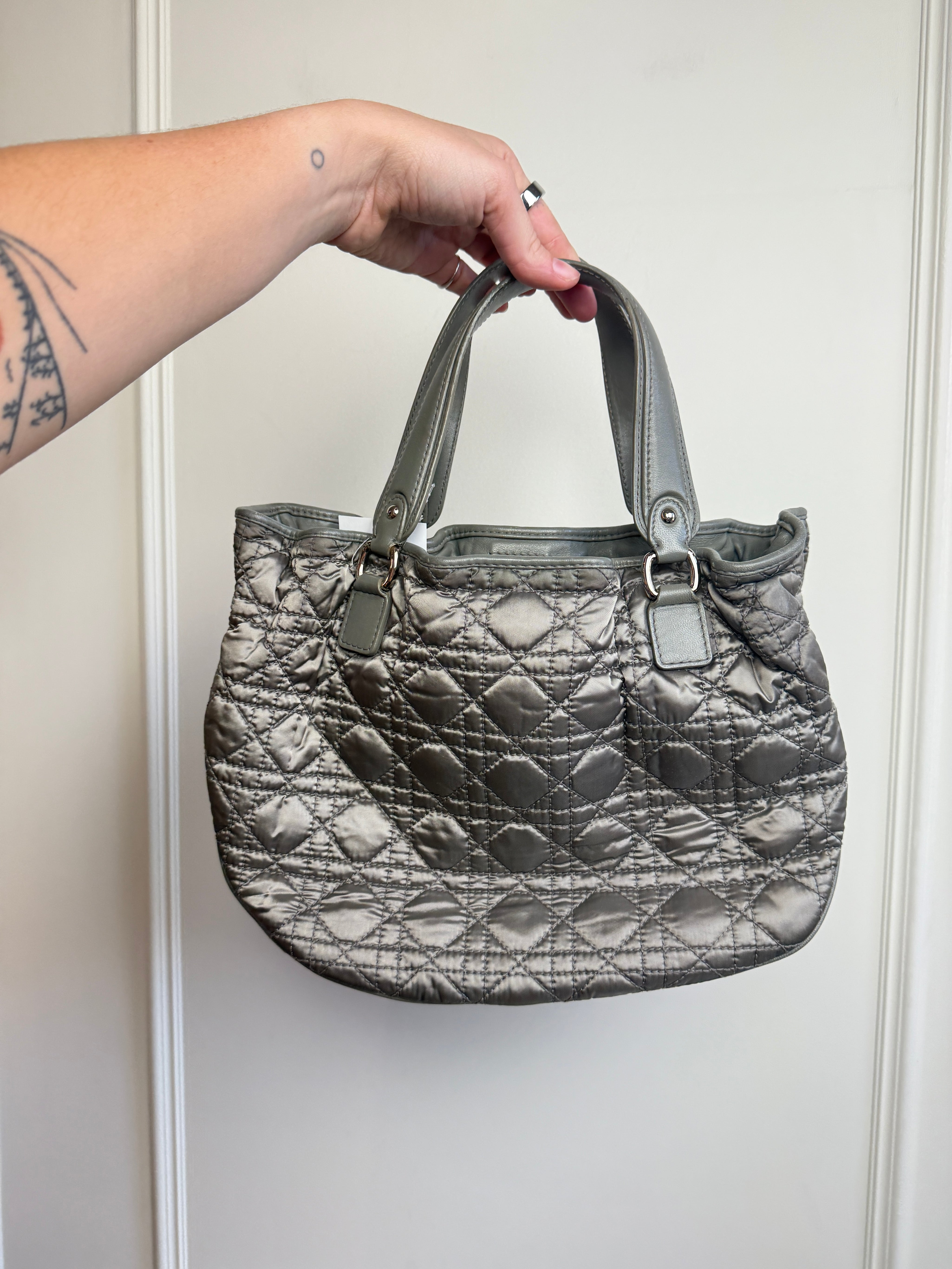 Dior Cannage Satin Charming Lock Handle Bag