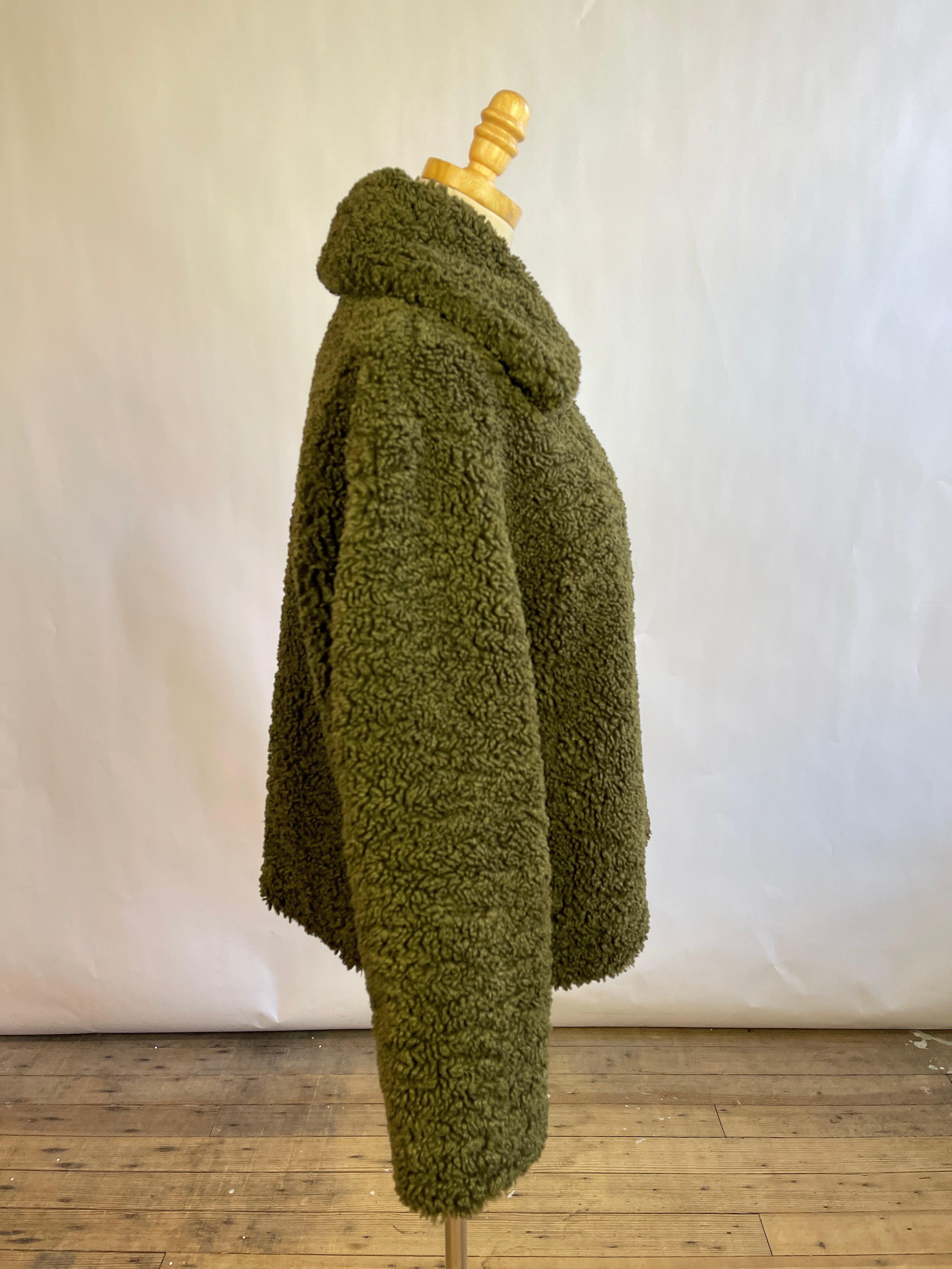 Apparis Faux Fur Green Zip Bomber (S)