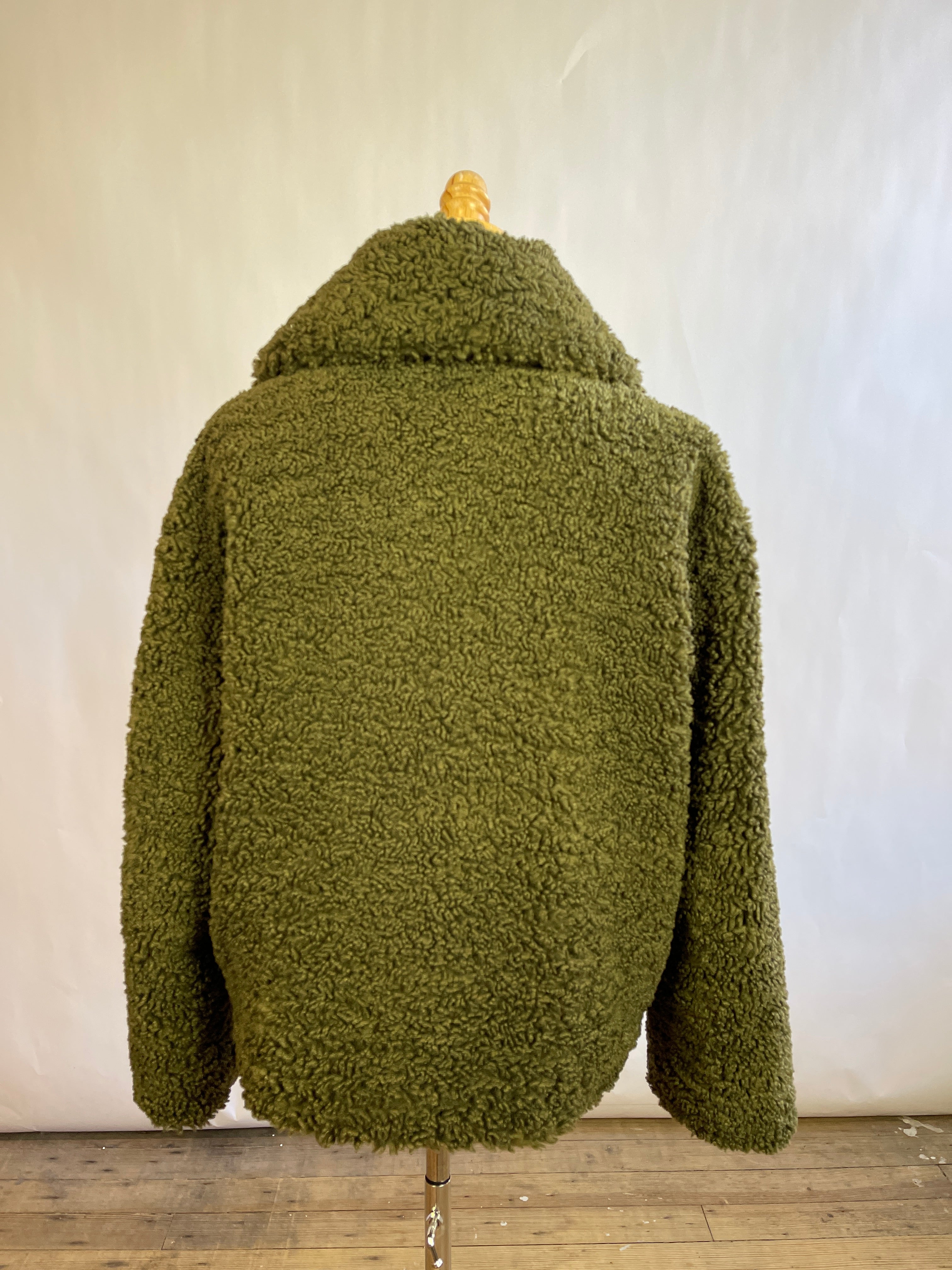 Apparis Faux Fur Green Zip Bomber (S)