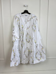 Ganni Tiered Floral-Print Organic Cotton Poplin Mini Dress (L/42)
