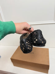 Le Monde Beryl Regency Slipper in Black Woven Leather (39)