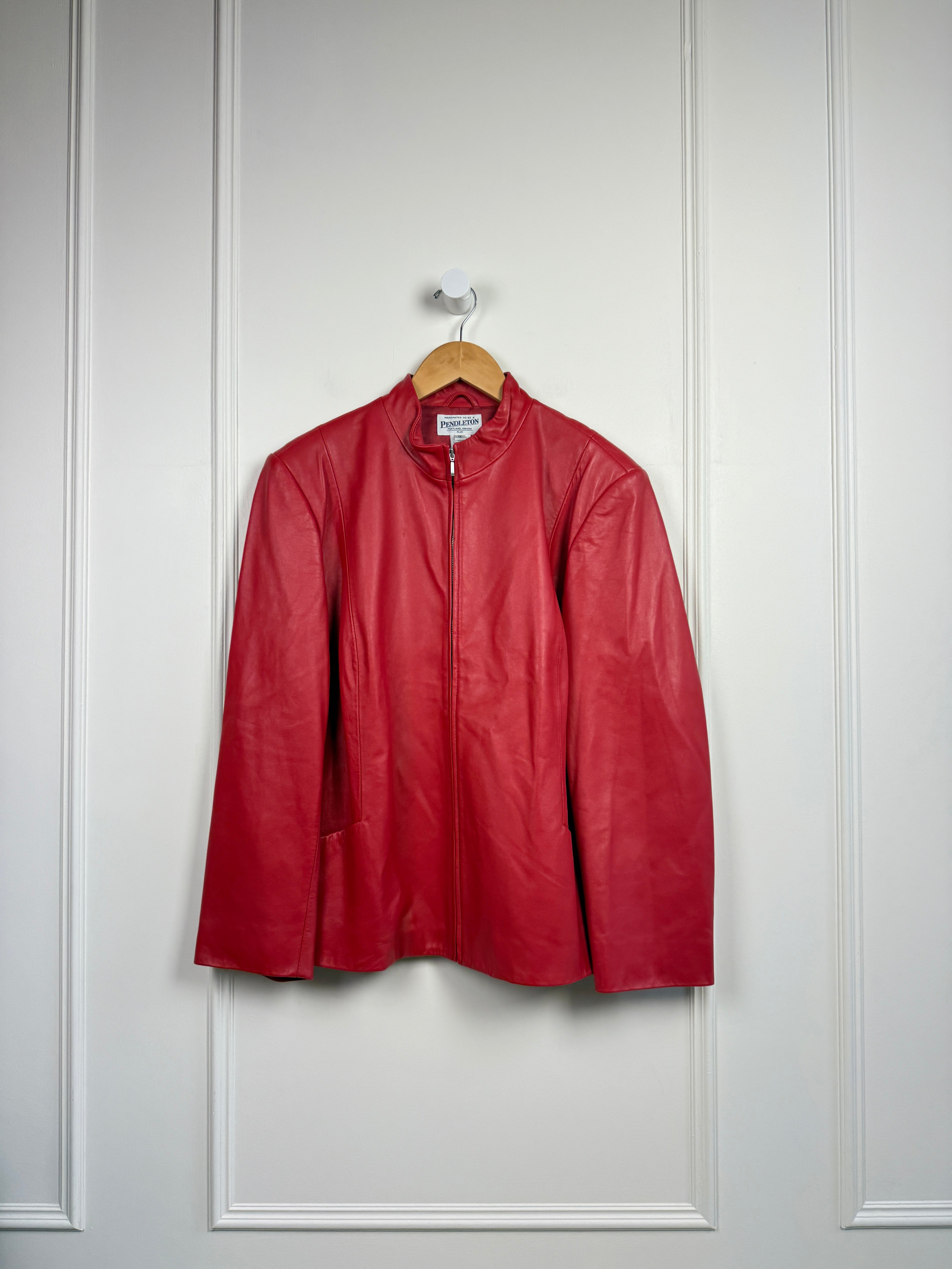 Vintage Pendleton Red Leather Jacket (1X) – Revival