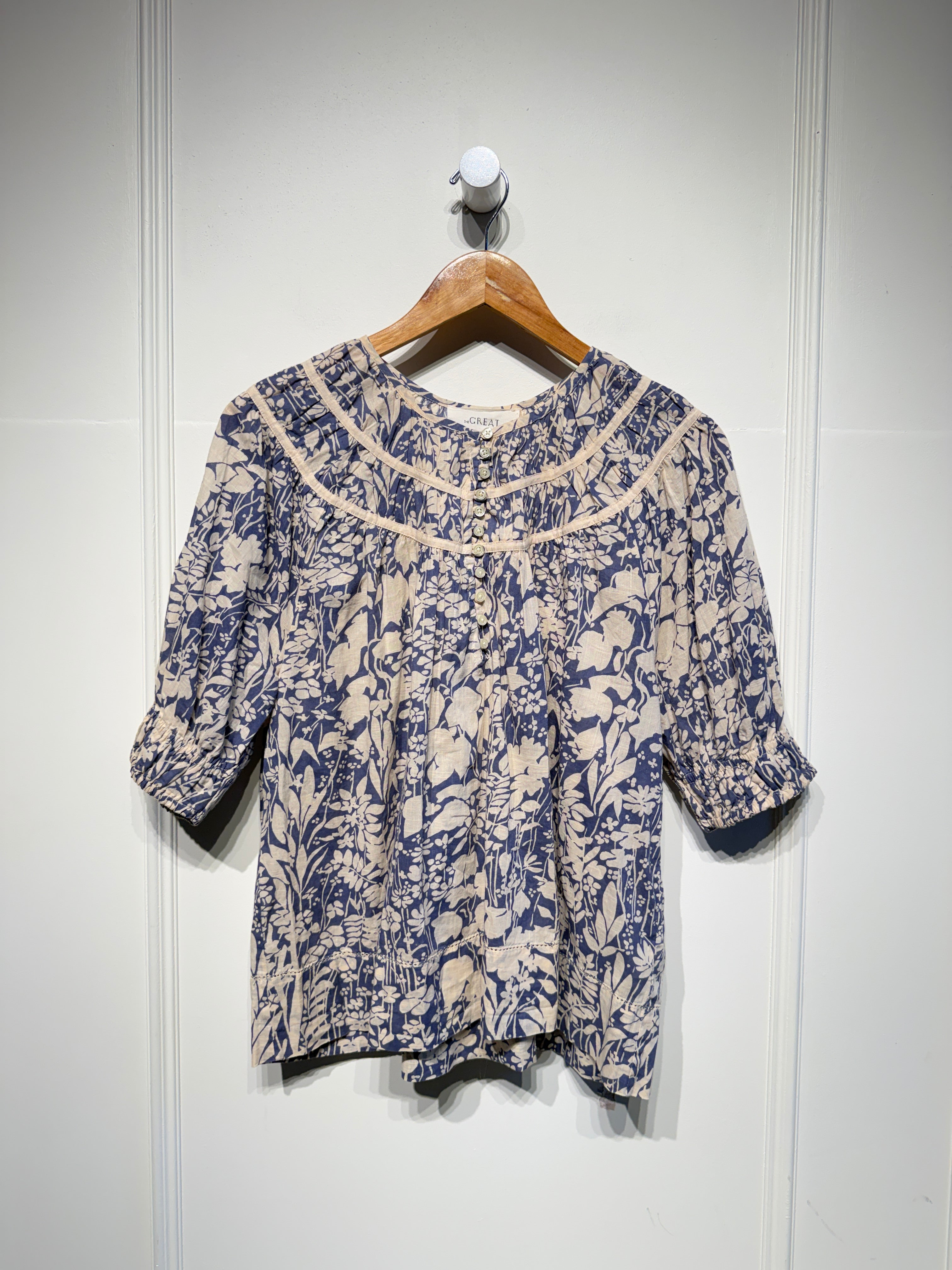 The Great Blue Floral Blouse (M)