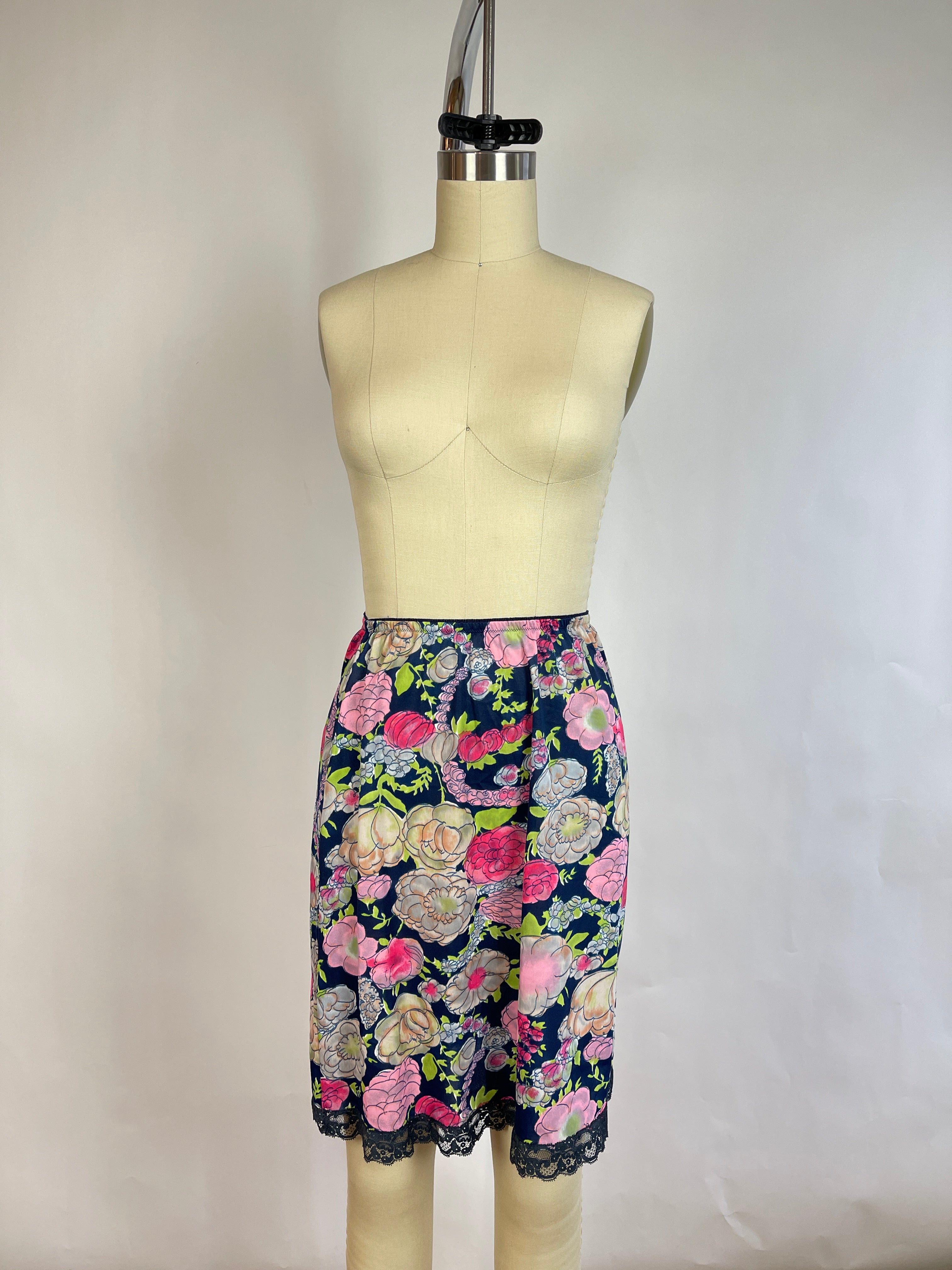 Vintage Sheer Floral Mini Skirt (XS)