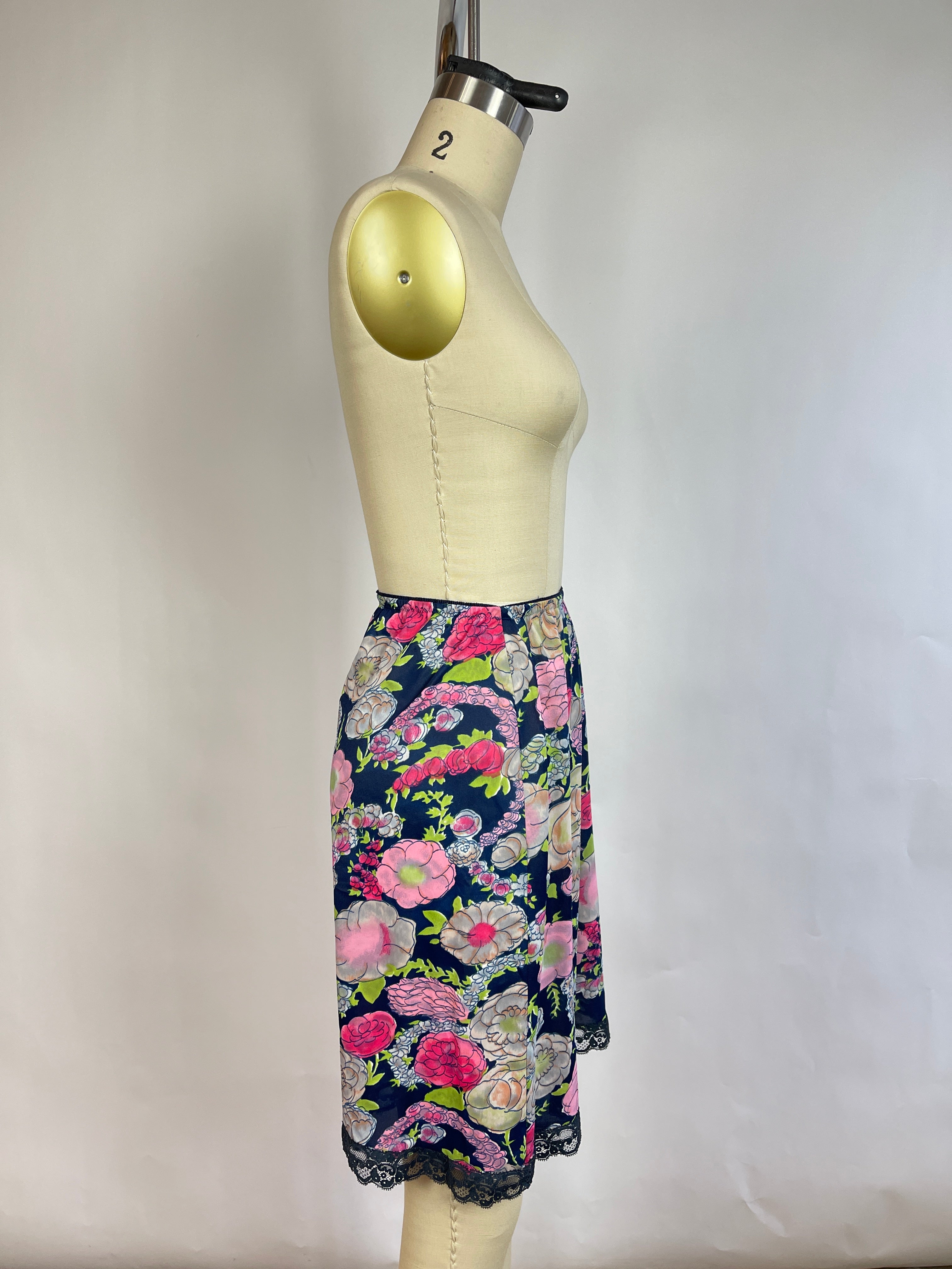Vintage Sheer Floral Mini Skirt (XS)
