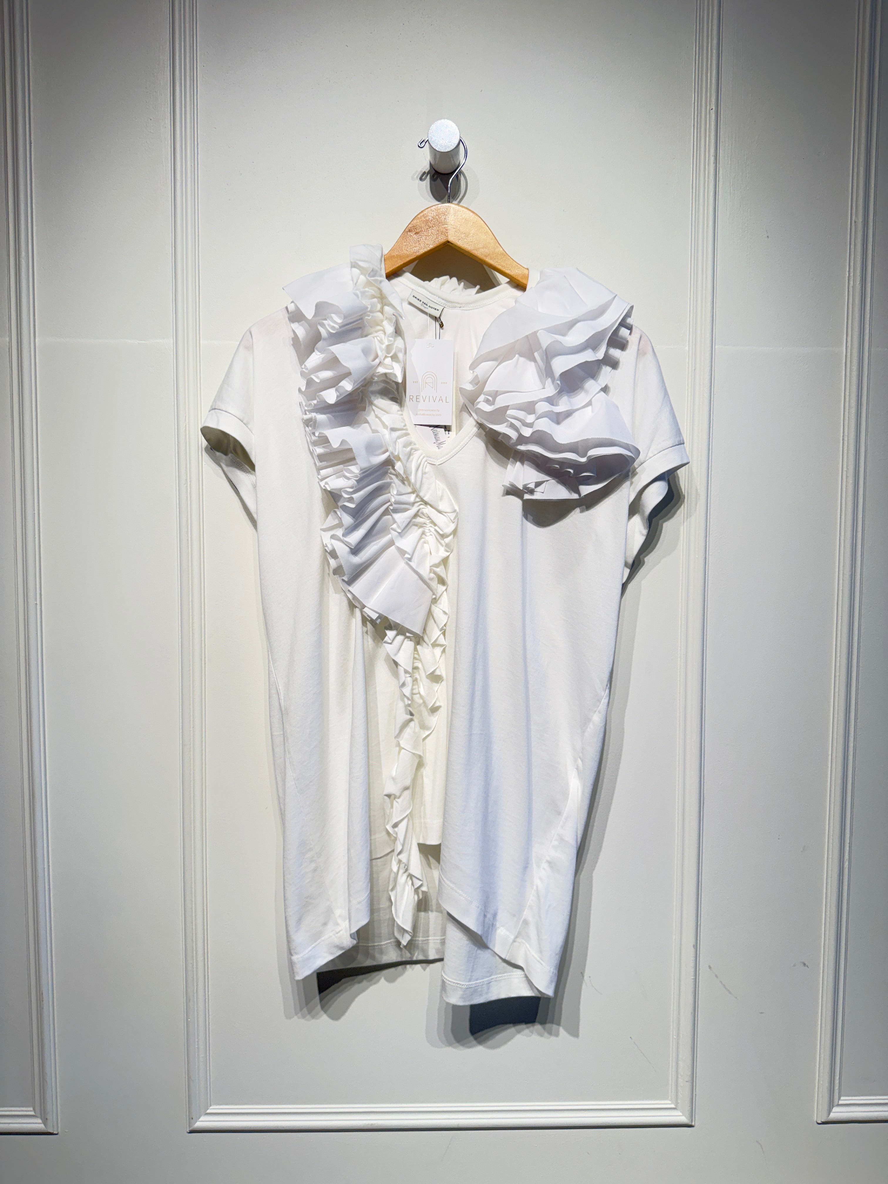 Dries van Noten White Ruffle Blouse (L)