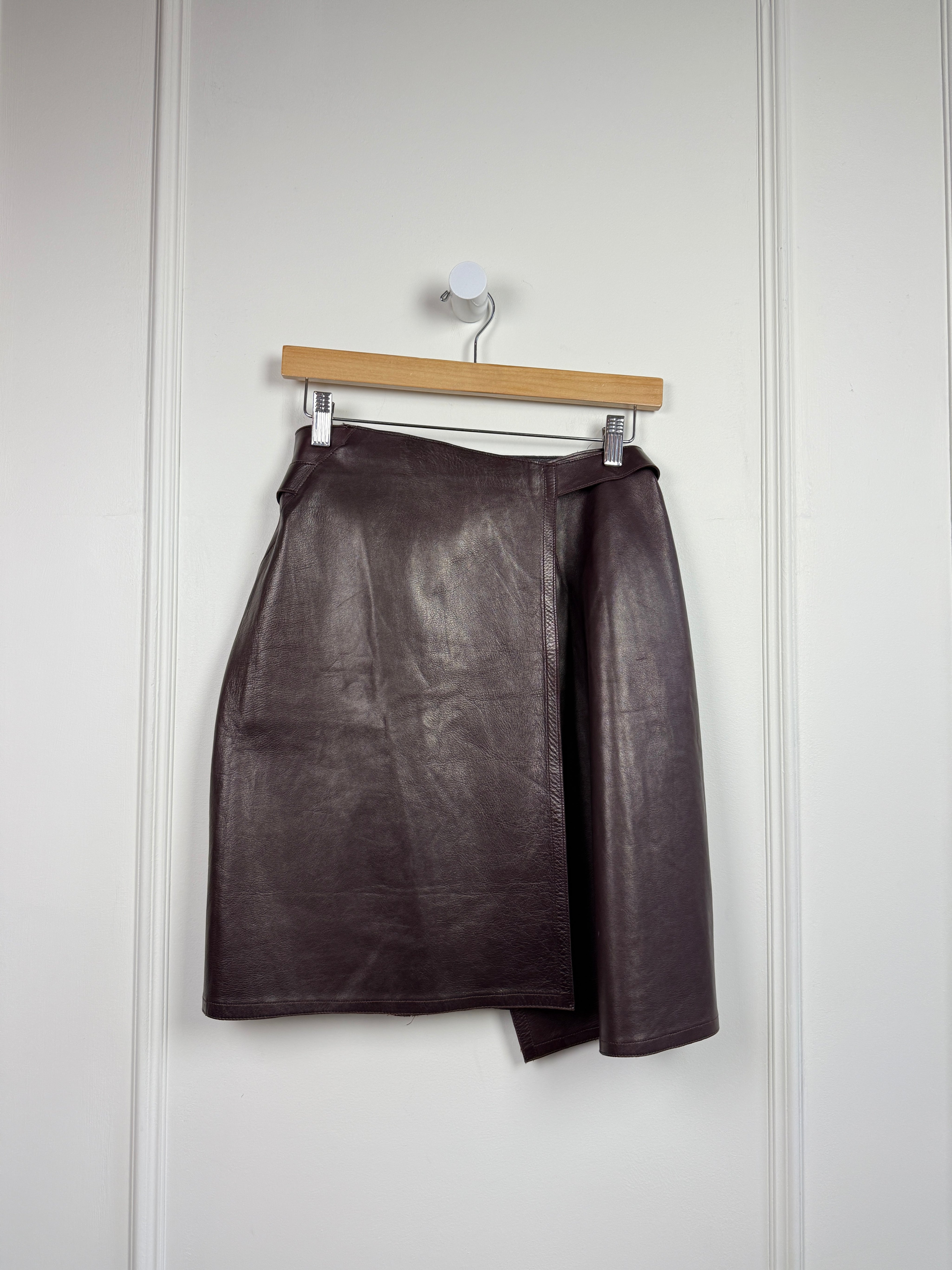 Vintage Chanel Leather Wrap Skirt (FR38/M)
