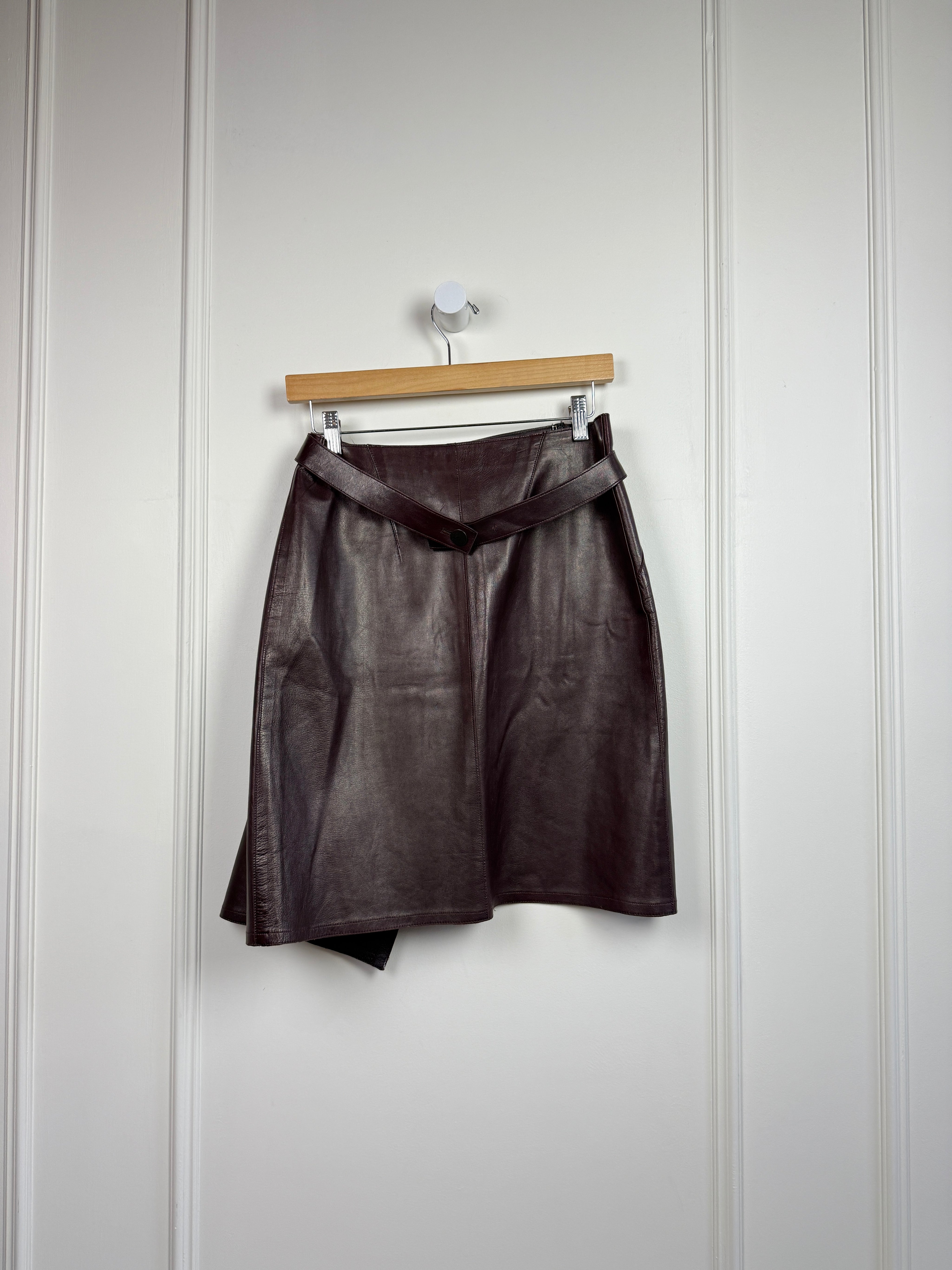 Vintage Chanel Leather Wrap Skirt (FR38/M)