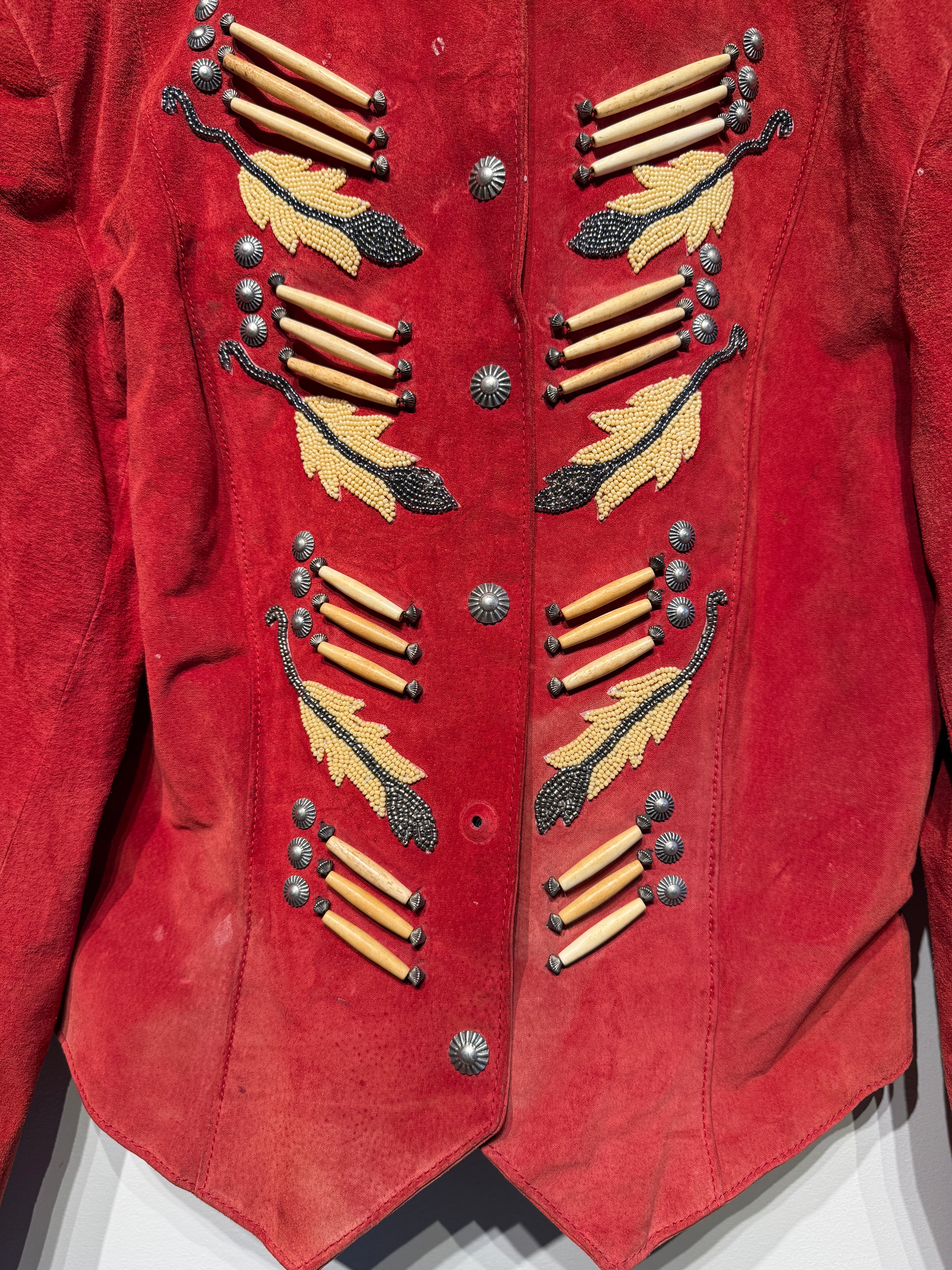 Vintage Red Suede Frontier Coat (M)
