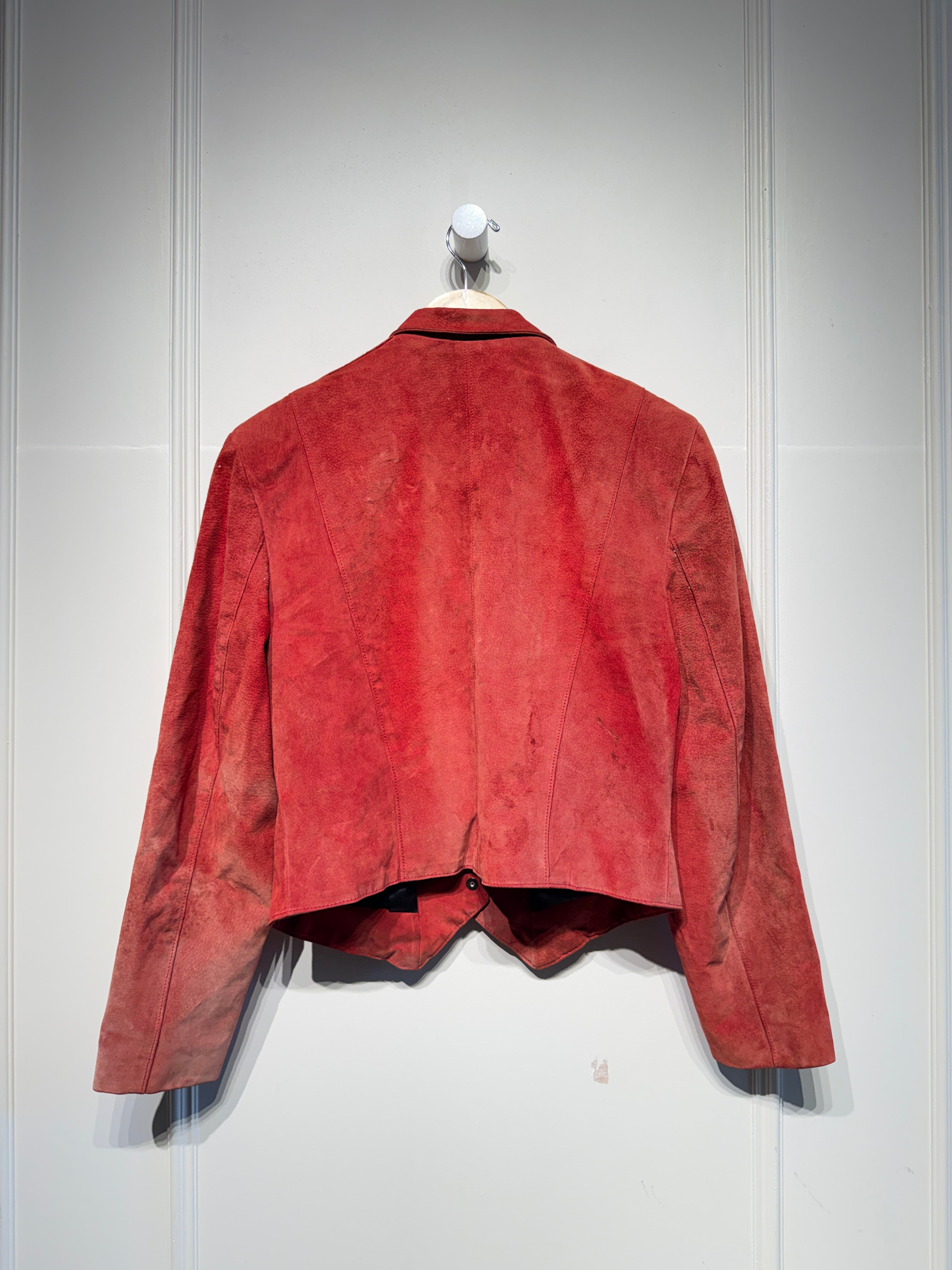 Vintage Red Suede Frontier Coat (M)