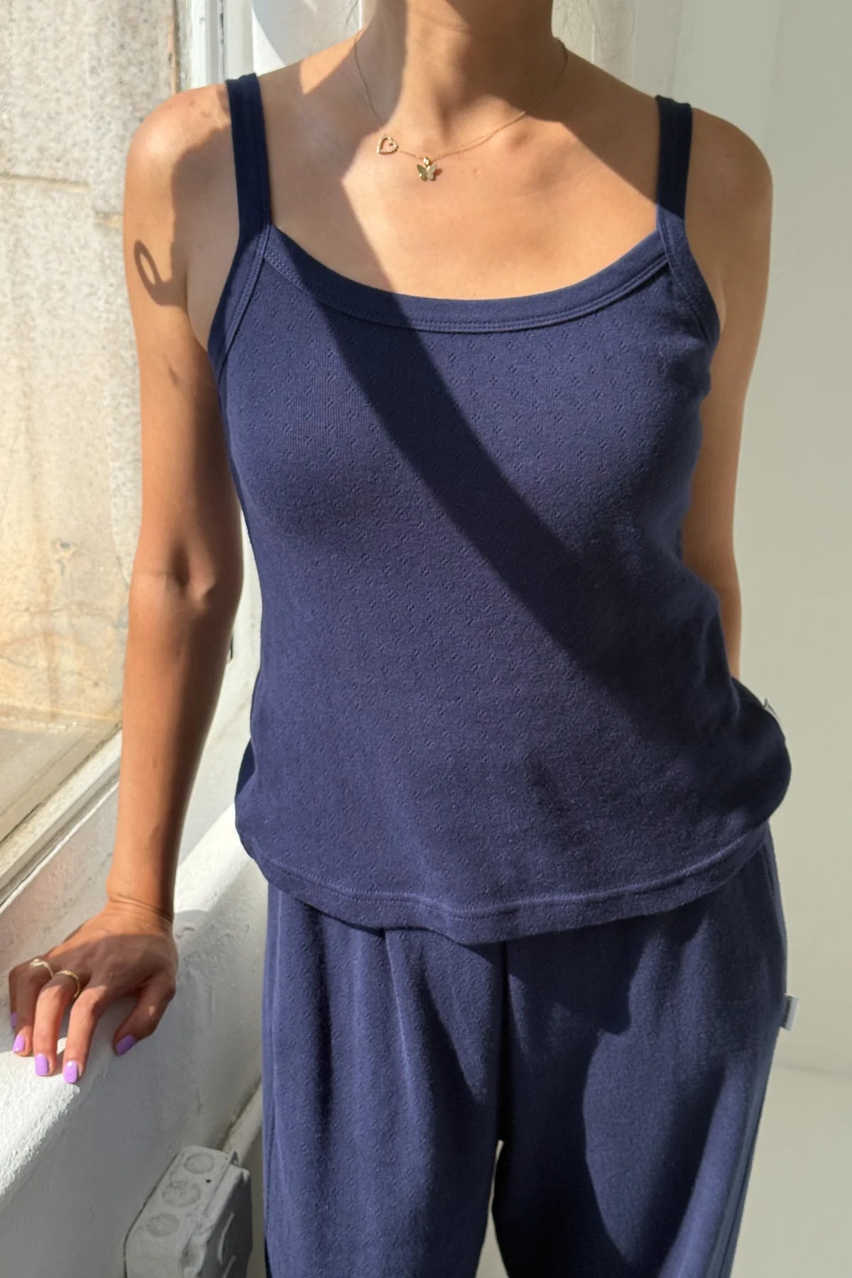 Le Bon Shoppe - Pointelle Eve Cami | Navy