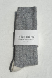Le Bon Shoppe - Extended Classic Cashmere Socks | Grey Melange