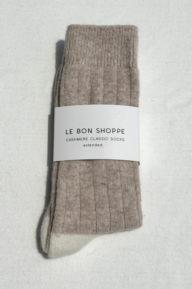 Le Bon Shoppe - Extended Classic Cashmere Socks | Fawn
