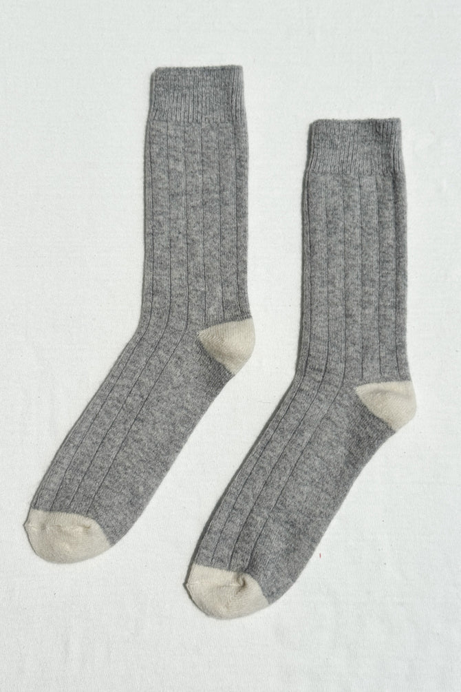 Le Bon Shoppe - Extended Classic Cashmere Socks | Grey Melange