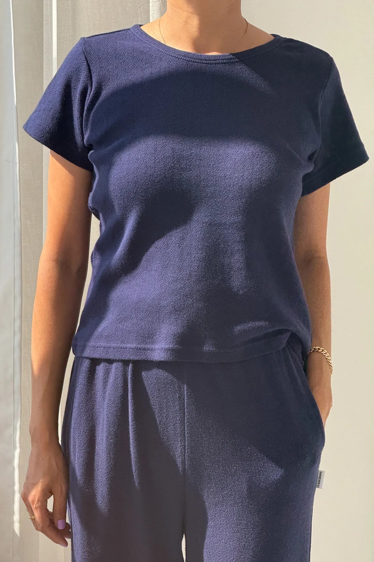 Le Bon Shoppe - Pointelle Babe Tee | Navy