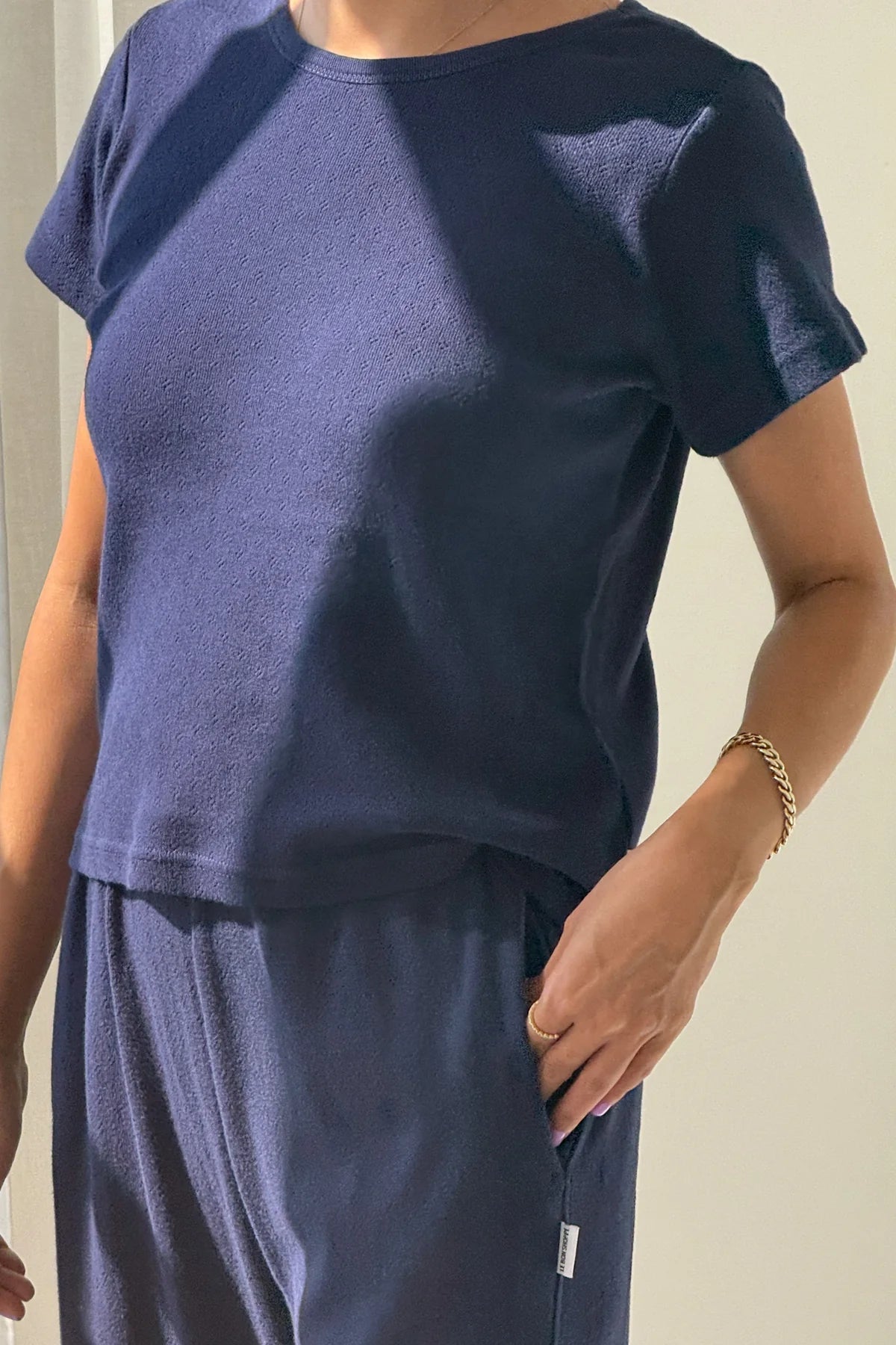 Le Bon Shoppe - Pointelle Babe Tee | Navy