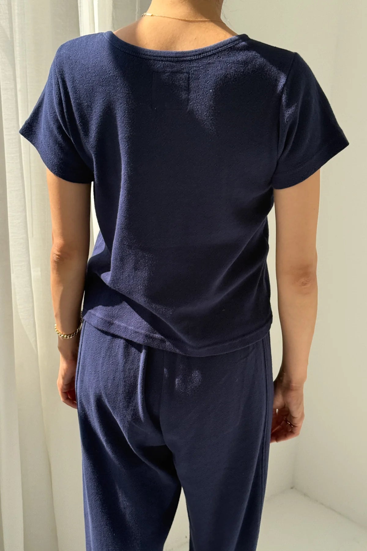 Le Bon Shoppe - Pointelle Babe Tee | Navy