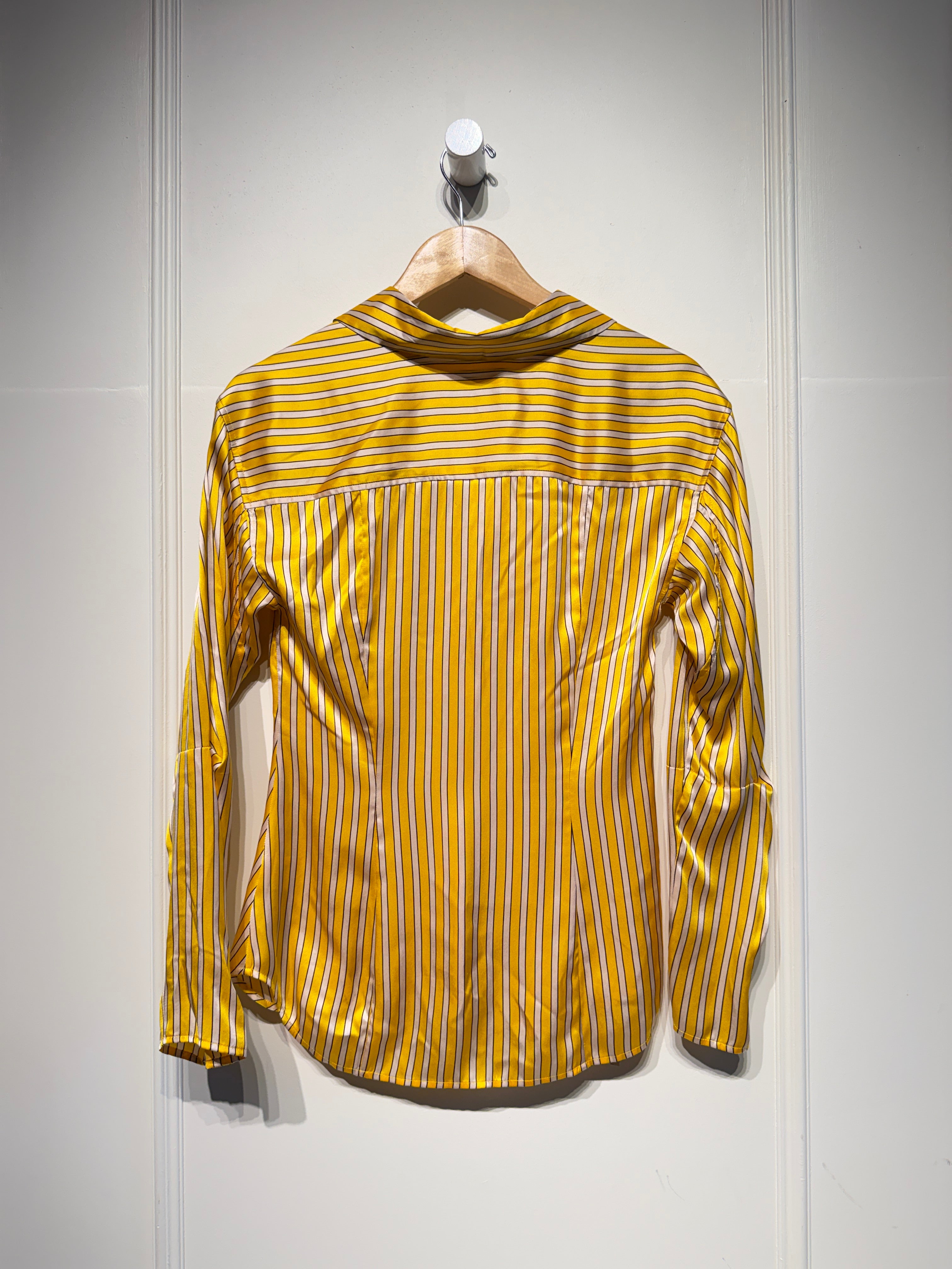 Equipment Silk Yellow Striped Blouse (S)