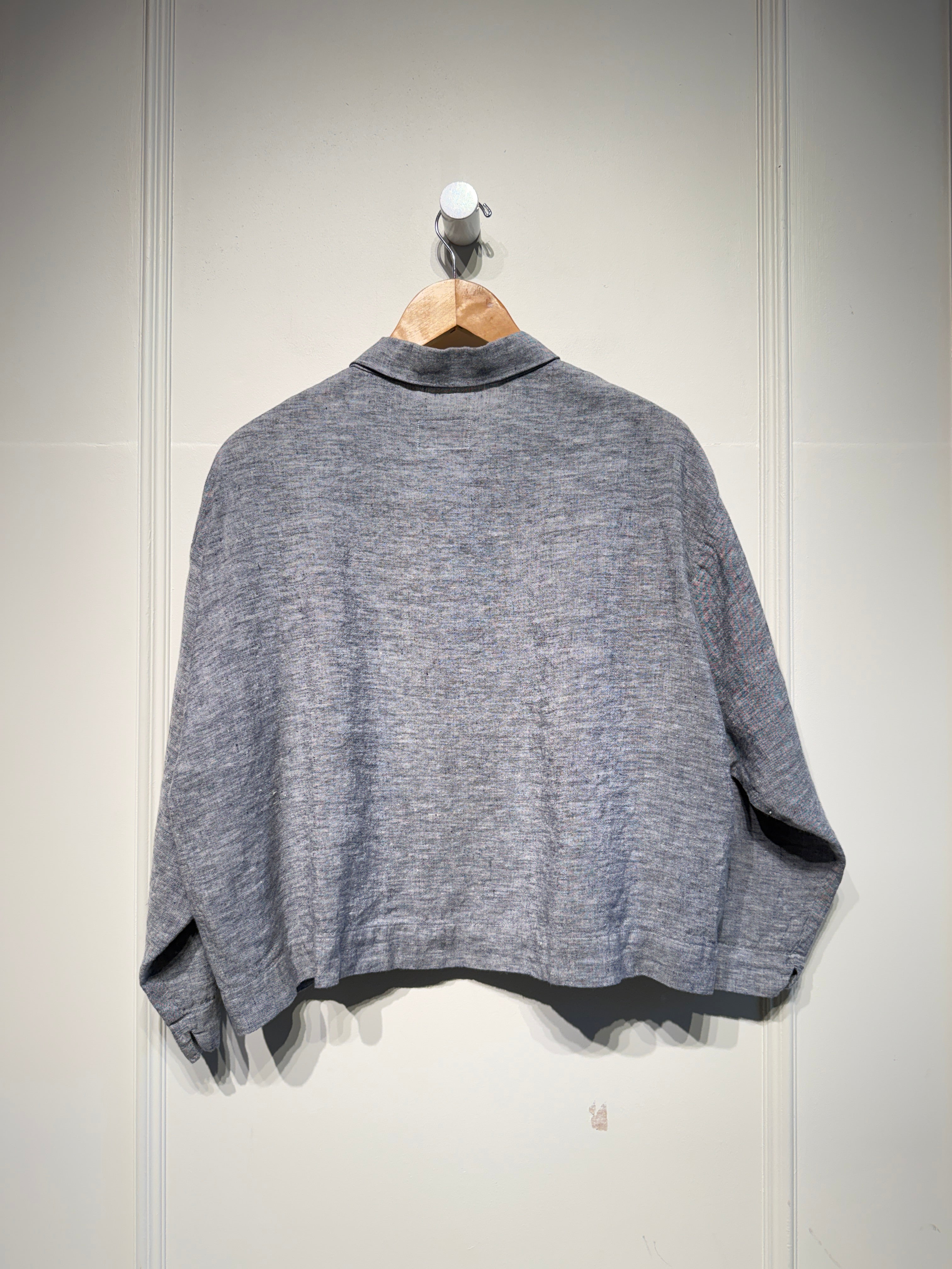 Gallego Desportes Cropped Linen Button Down (M)