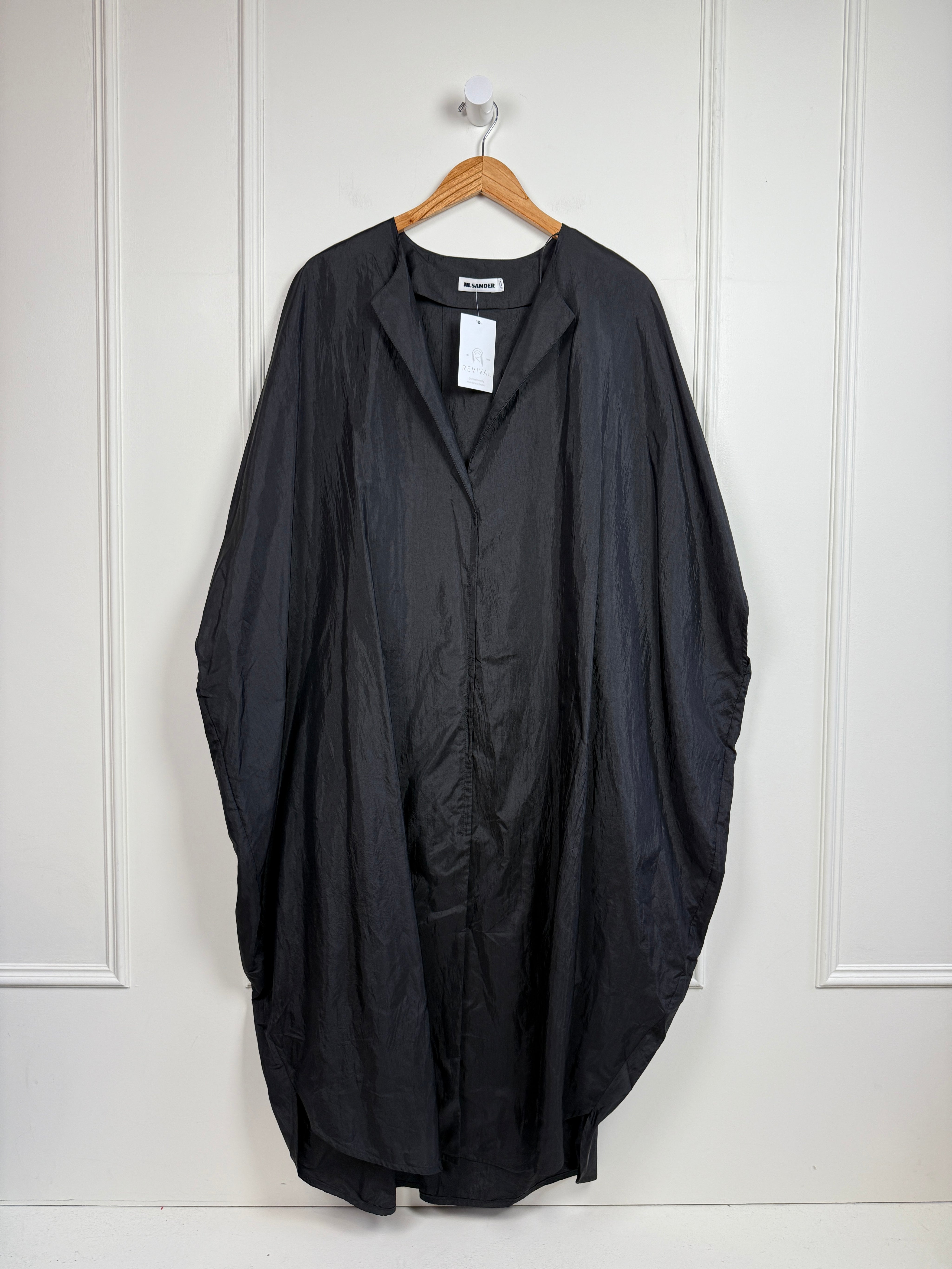 Jil Sander Poly Silk Black Dress (L/44)