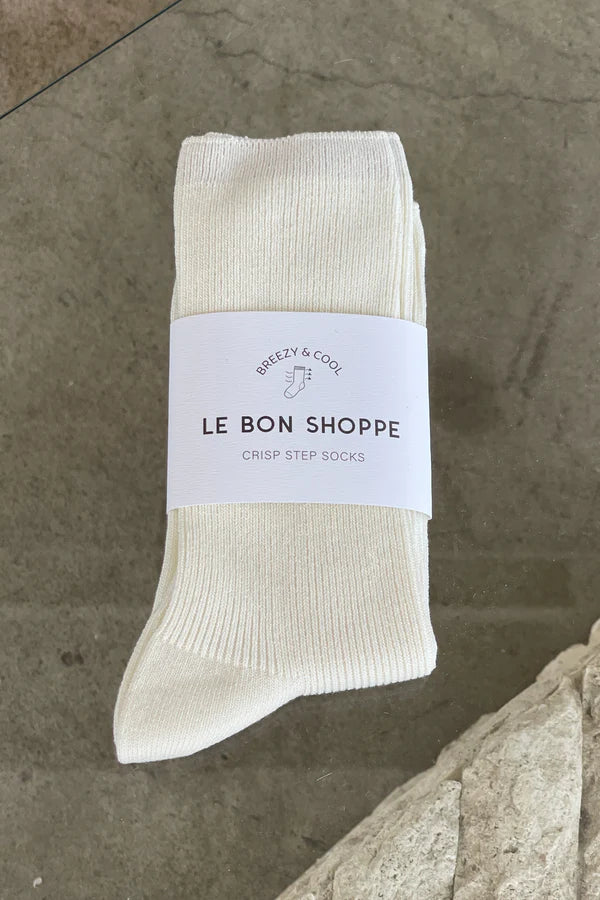 Le Bon Shoppe - Crisp Step Socks | White