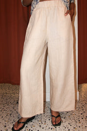 Darcy Collection Tan Linen Pants (S)
