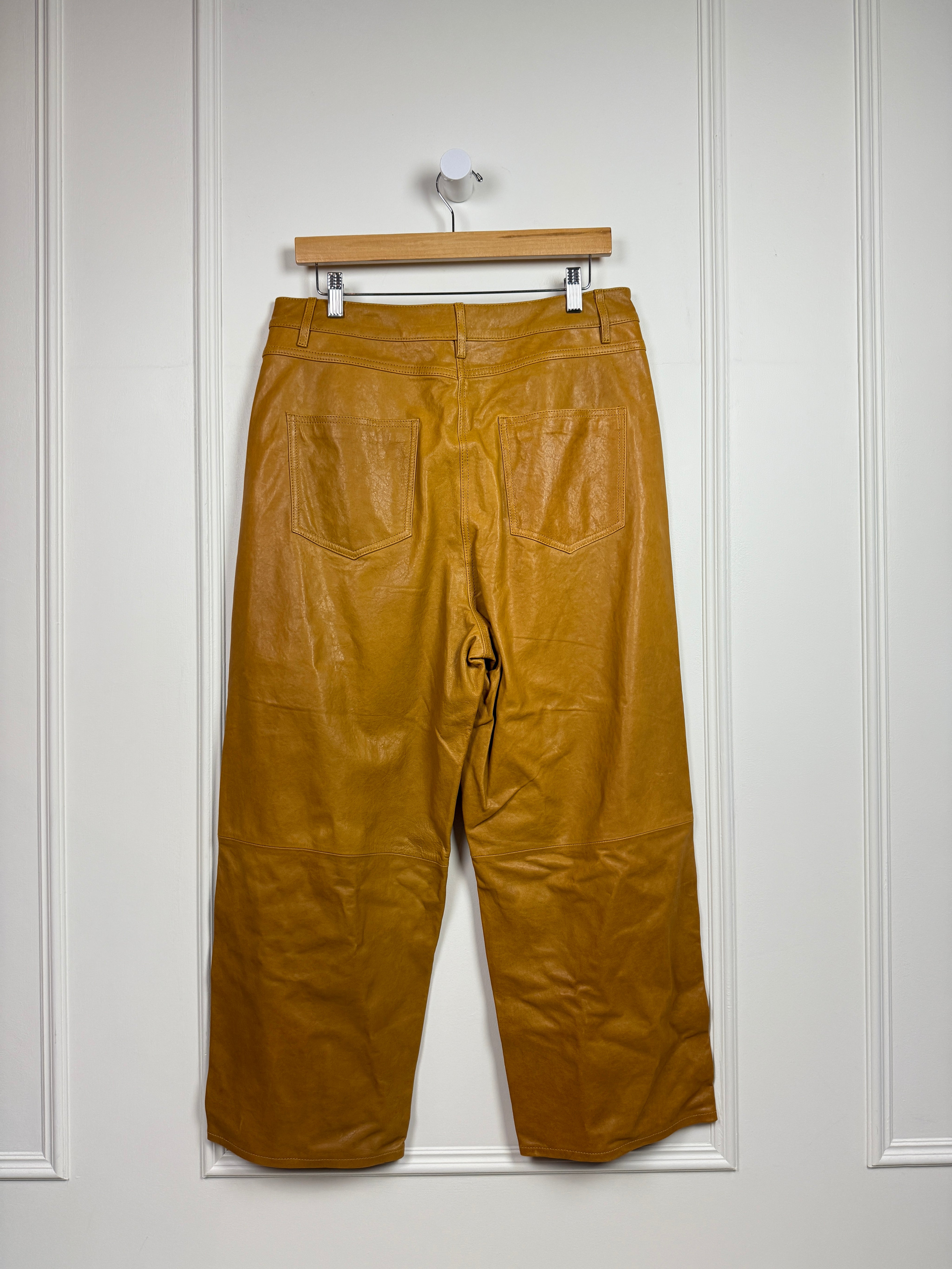 Tibi Yellow Lamb Leather Sculpted Pant (12/31)