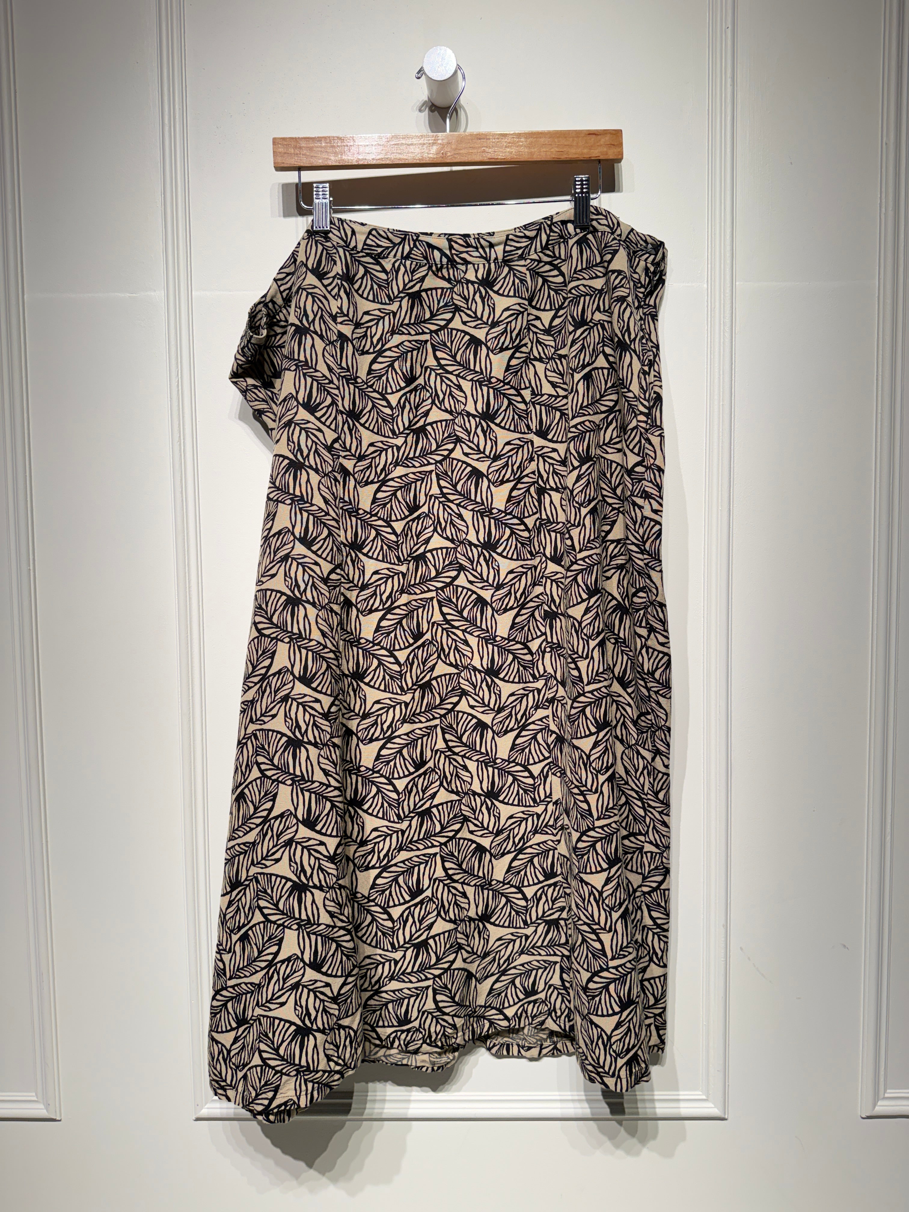 Vintage Linen Blend Pattern Skirt (1X)