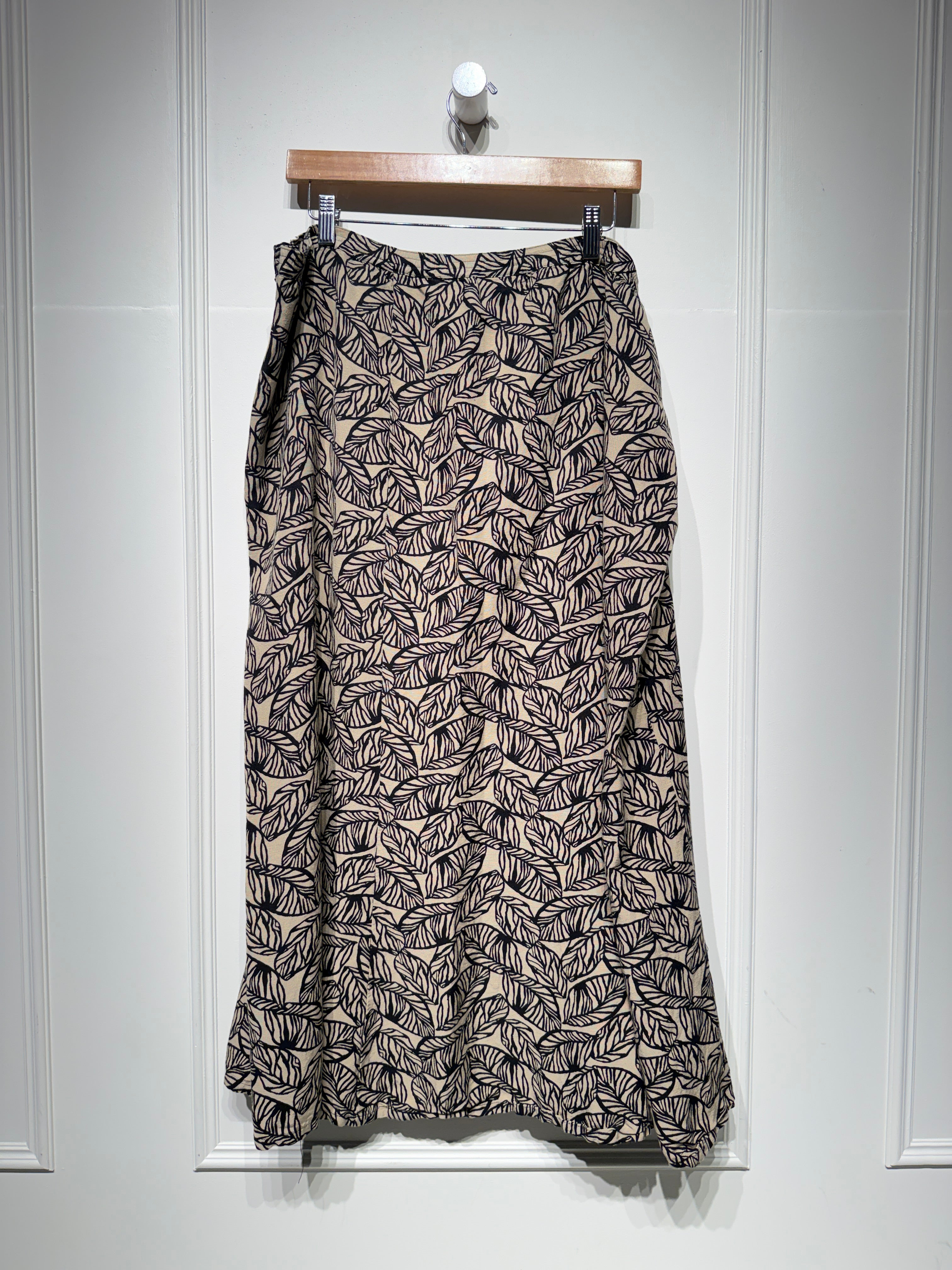Vintage Linen Blend Pattern Skirt (1X)