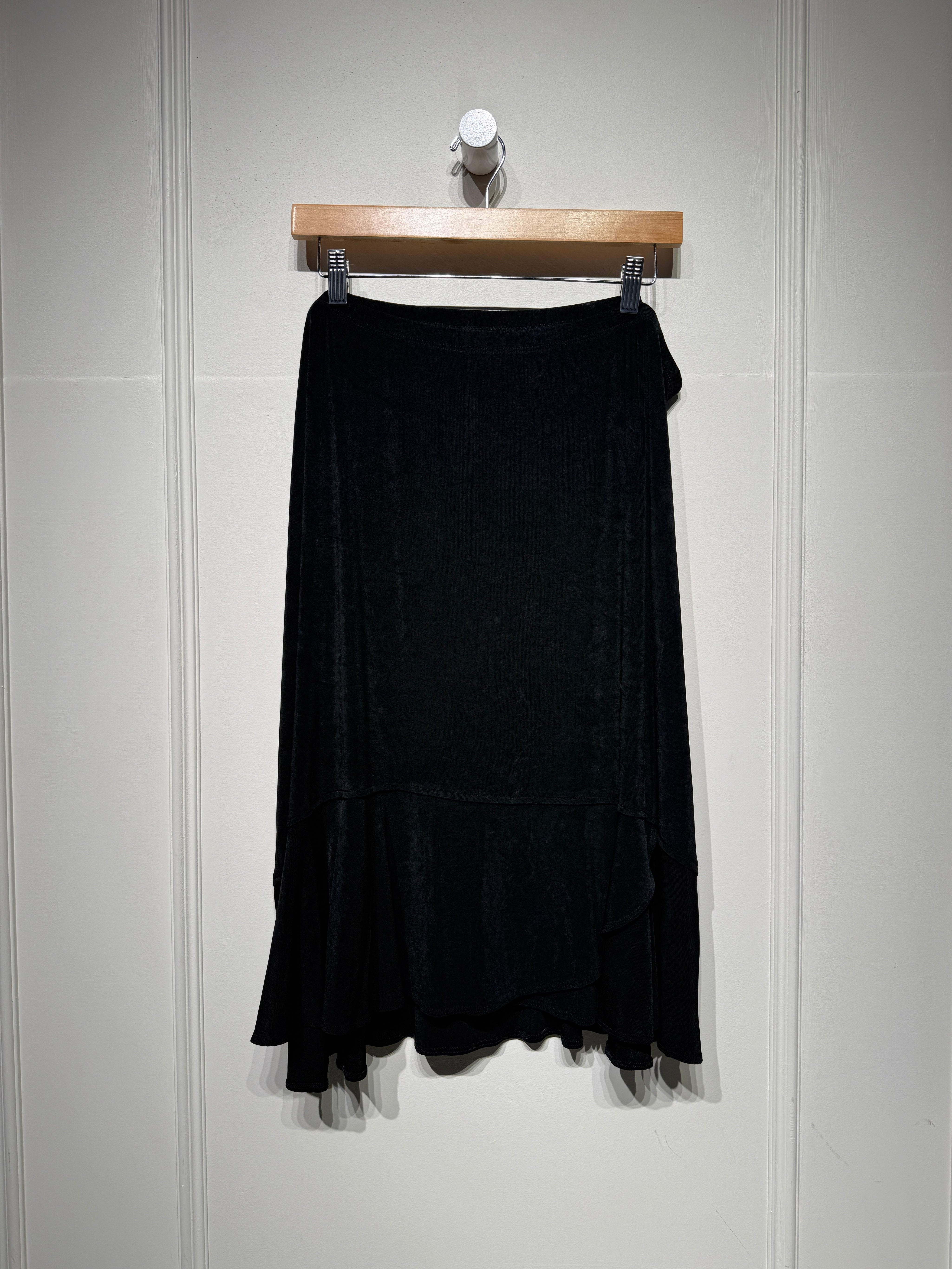 Vintage Laura Ashley Black Ribbed Skirt (2X)