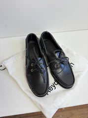 Aeyde Black Boat Shoes (39)