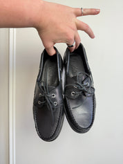 Aeyde Black Boat Shoes (39)