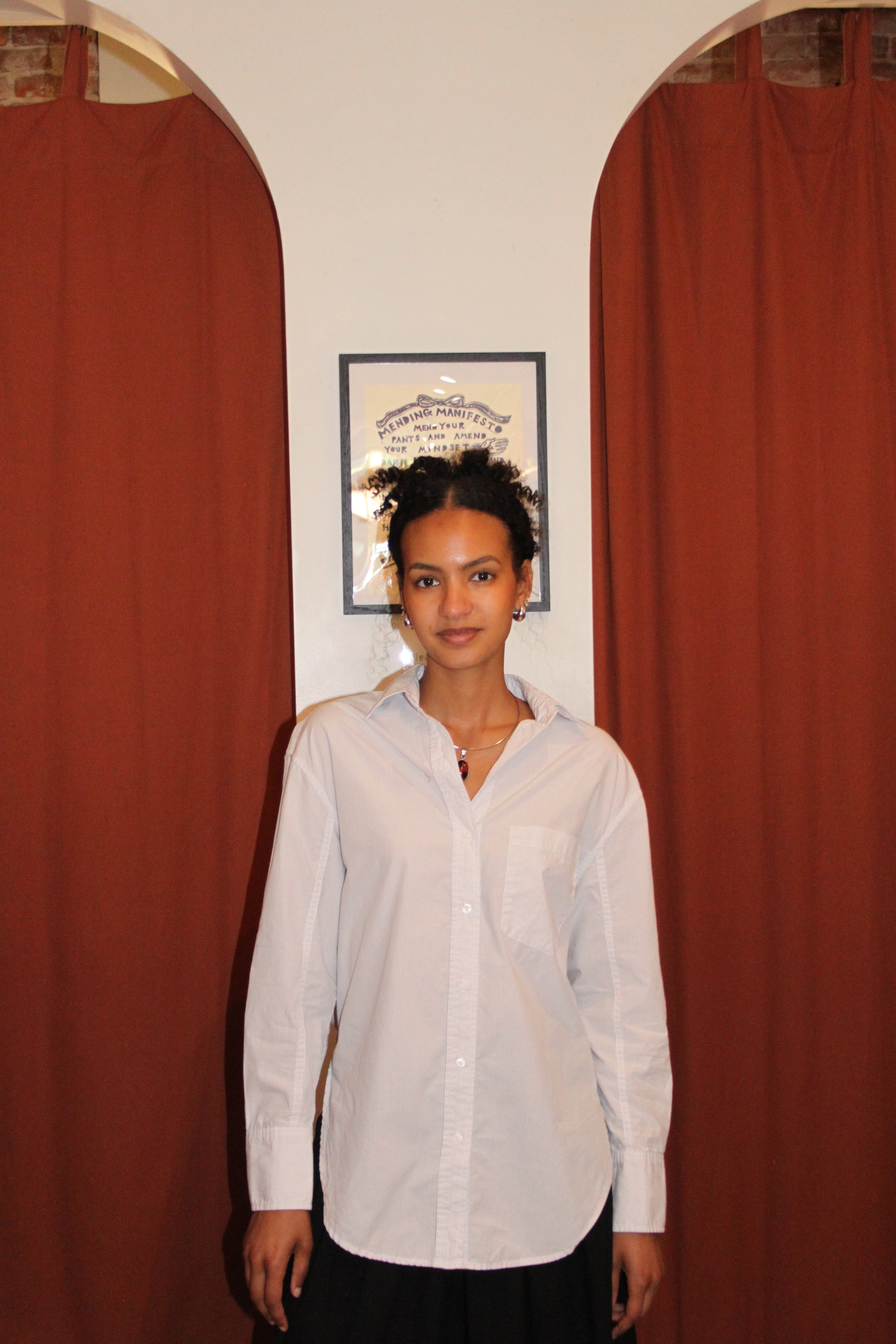 Sundays Blue Striped Button Down (XS)