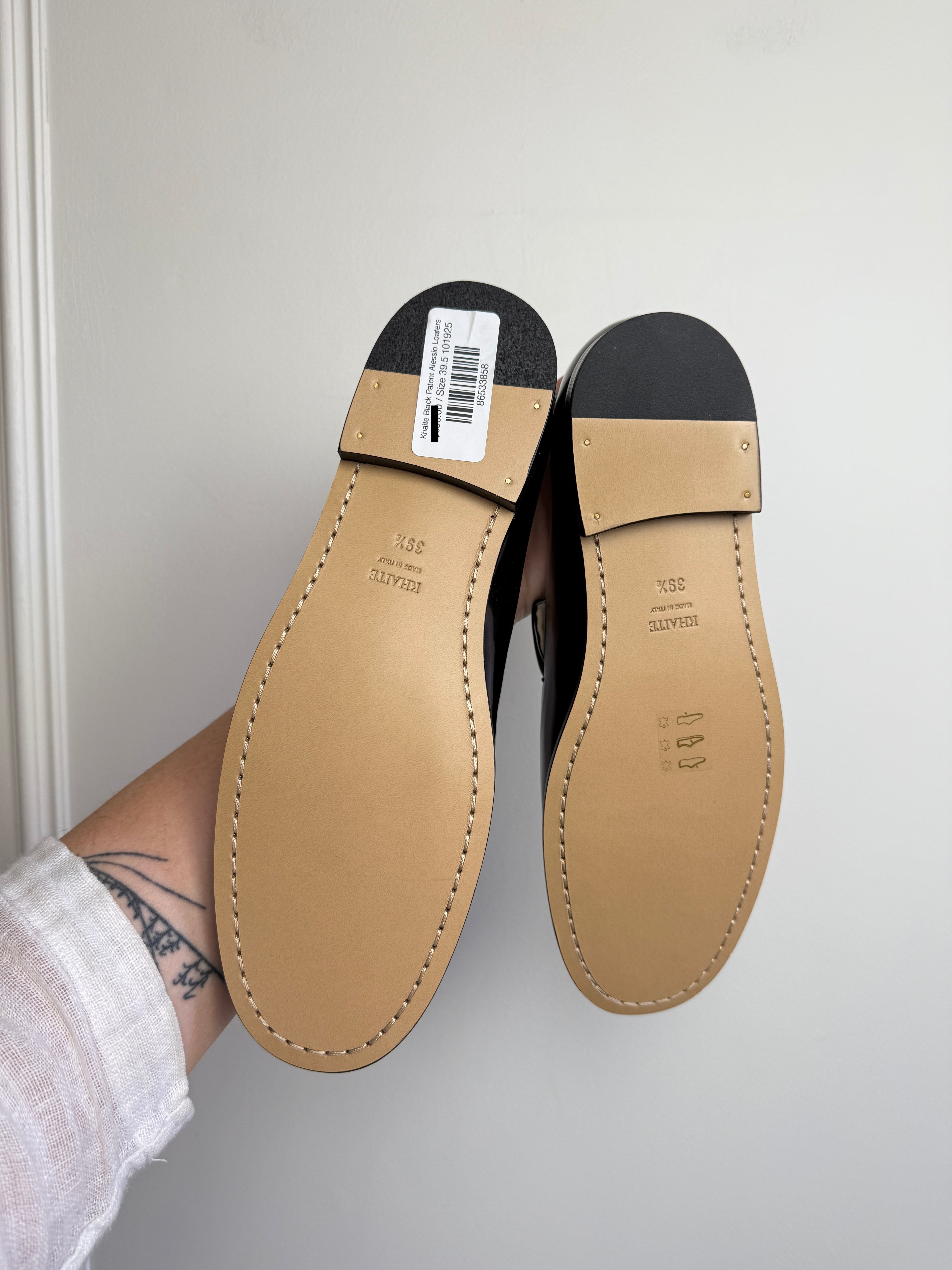 Khaite Black Patent Alessio Loafers (39.5)