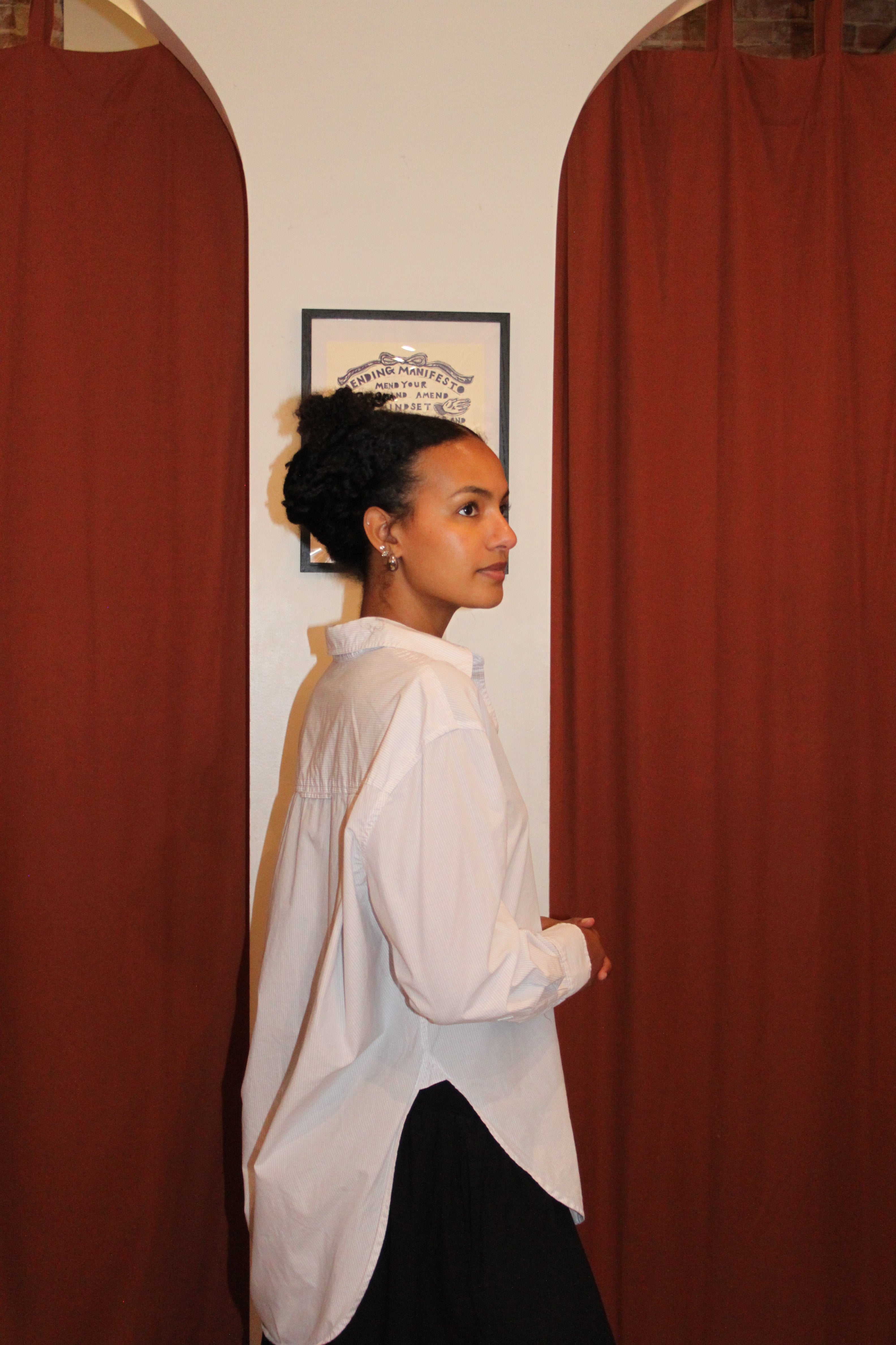 Sundays Blue Striped Button Down (XS)