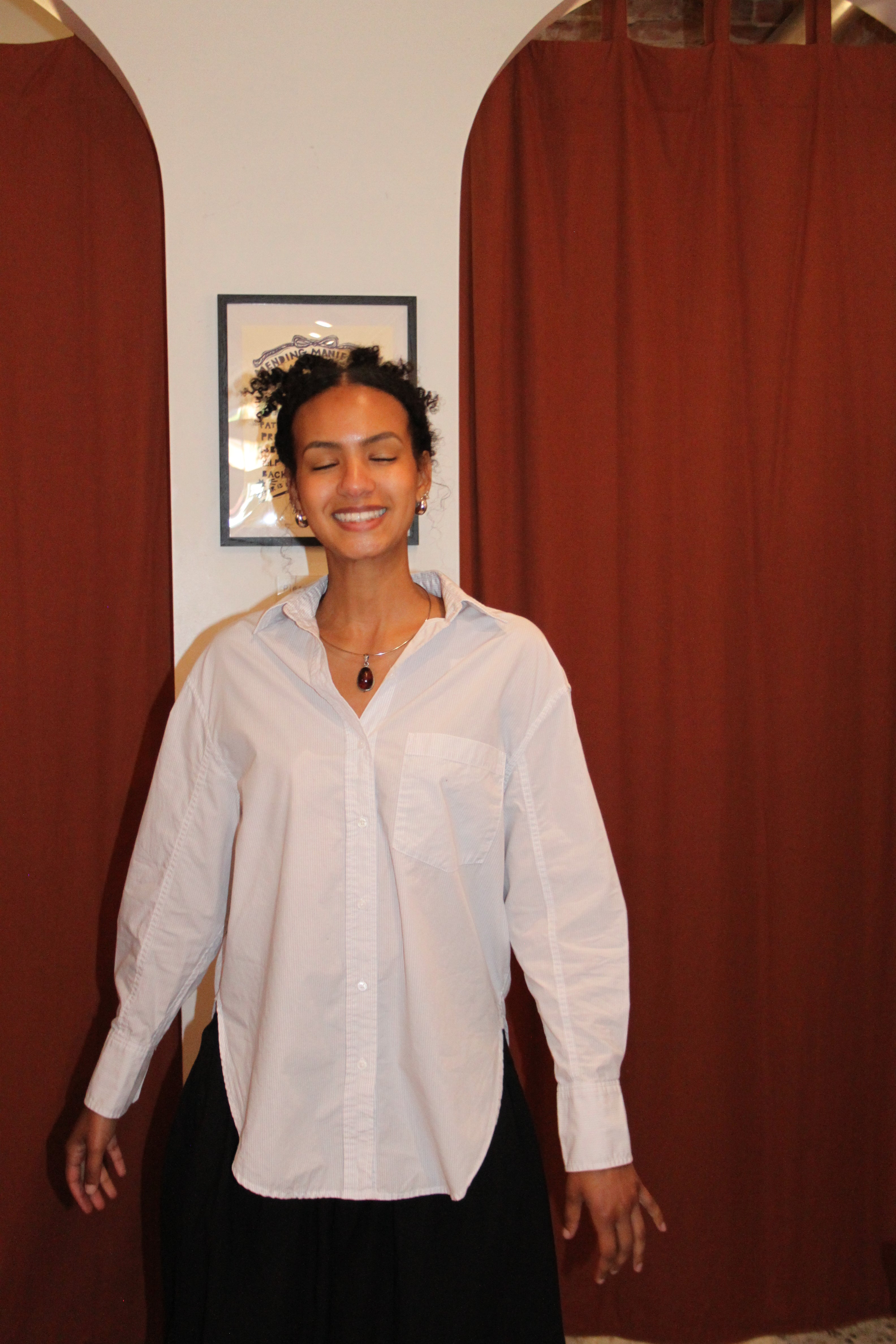 Sundays Blue Striped Button Down (XS)