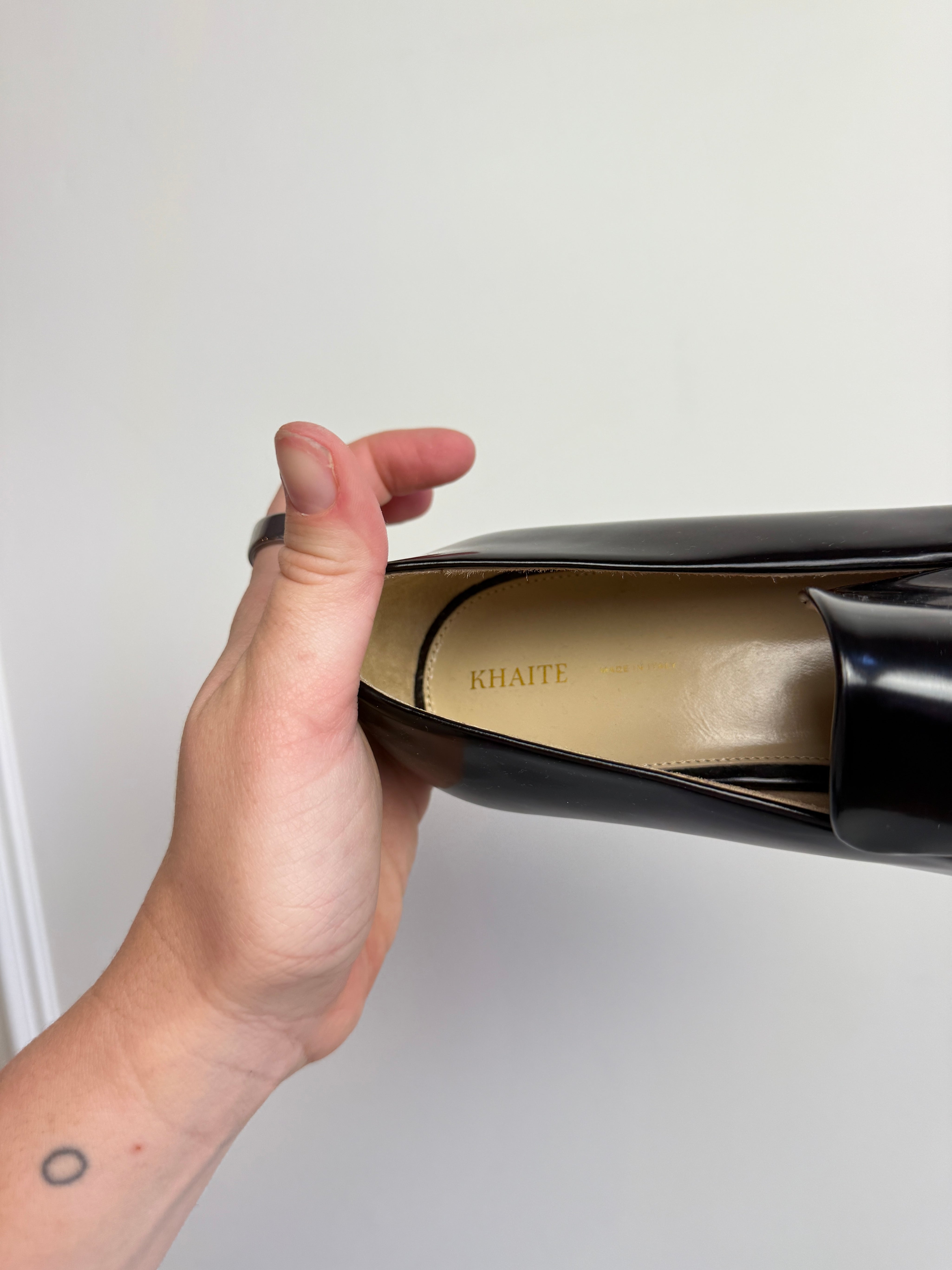 Khaite Black Patent Alessio Loafers (39.5)