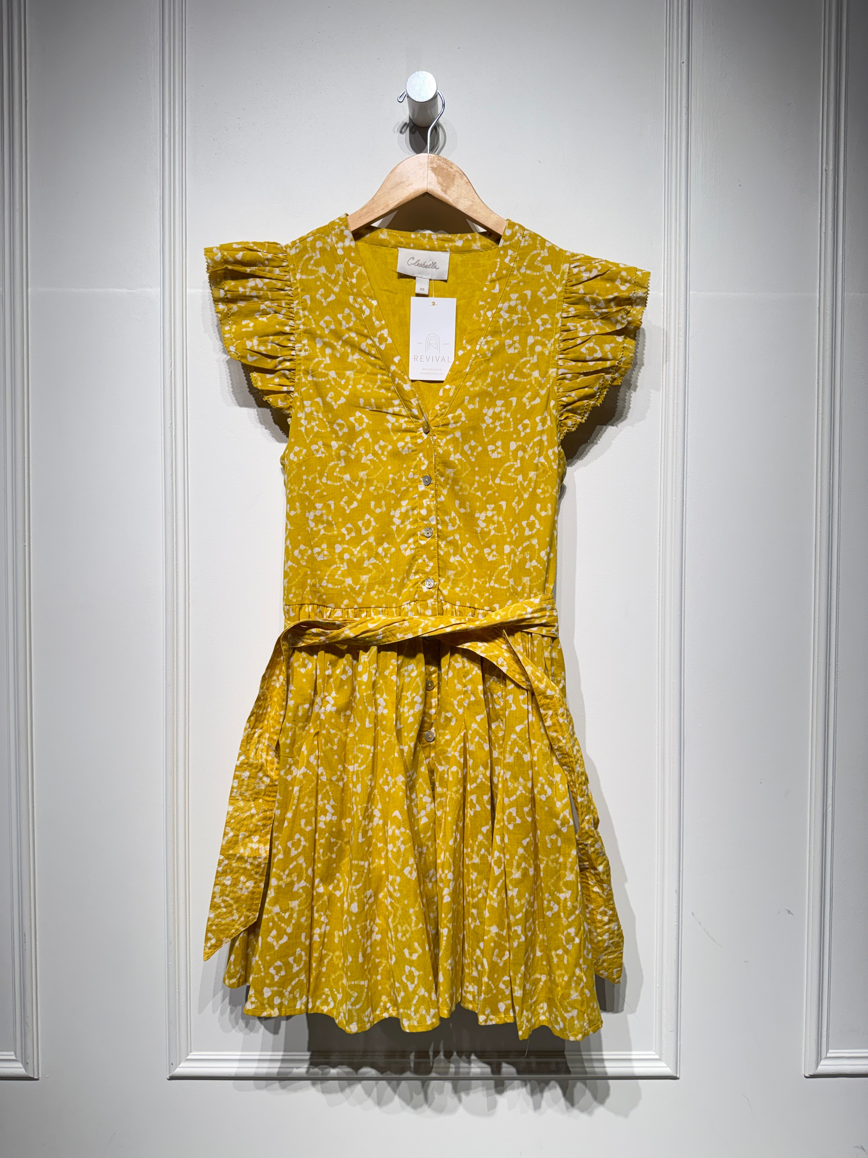 Cleobella Yellow Mini Dress (XS)