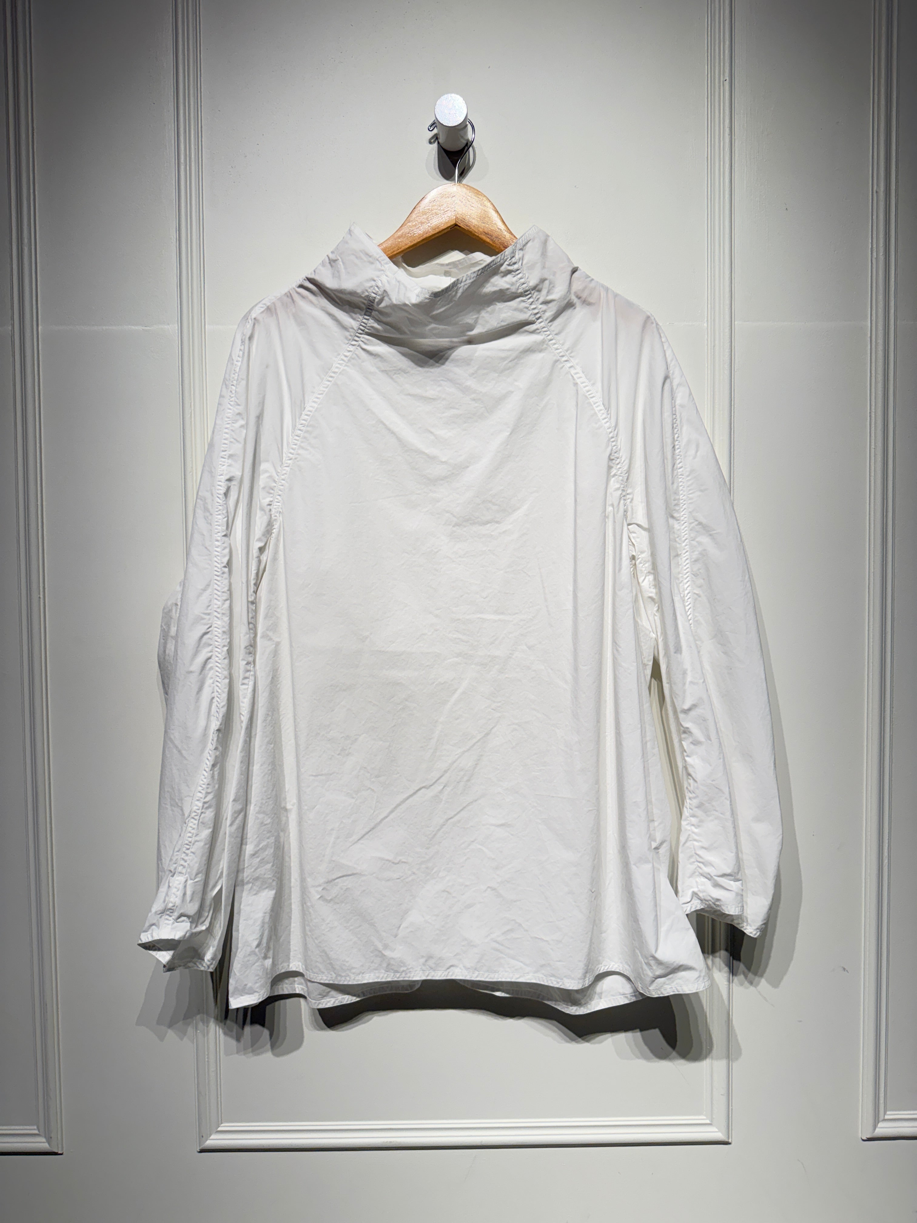 Sofie D'hoore White Cotton Mock Neck Top (38/M)