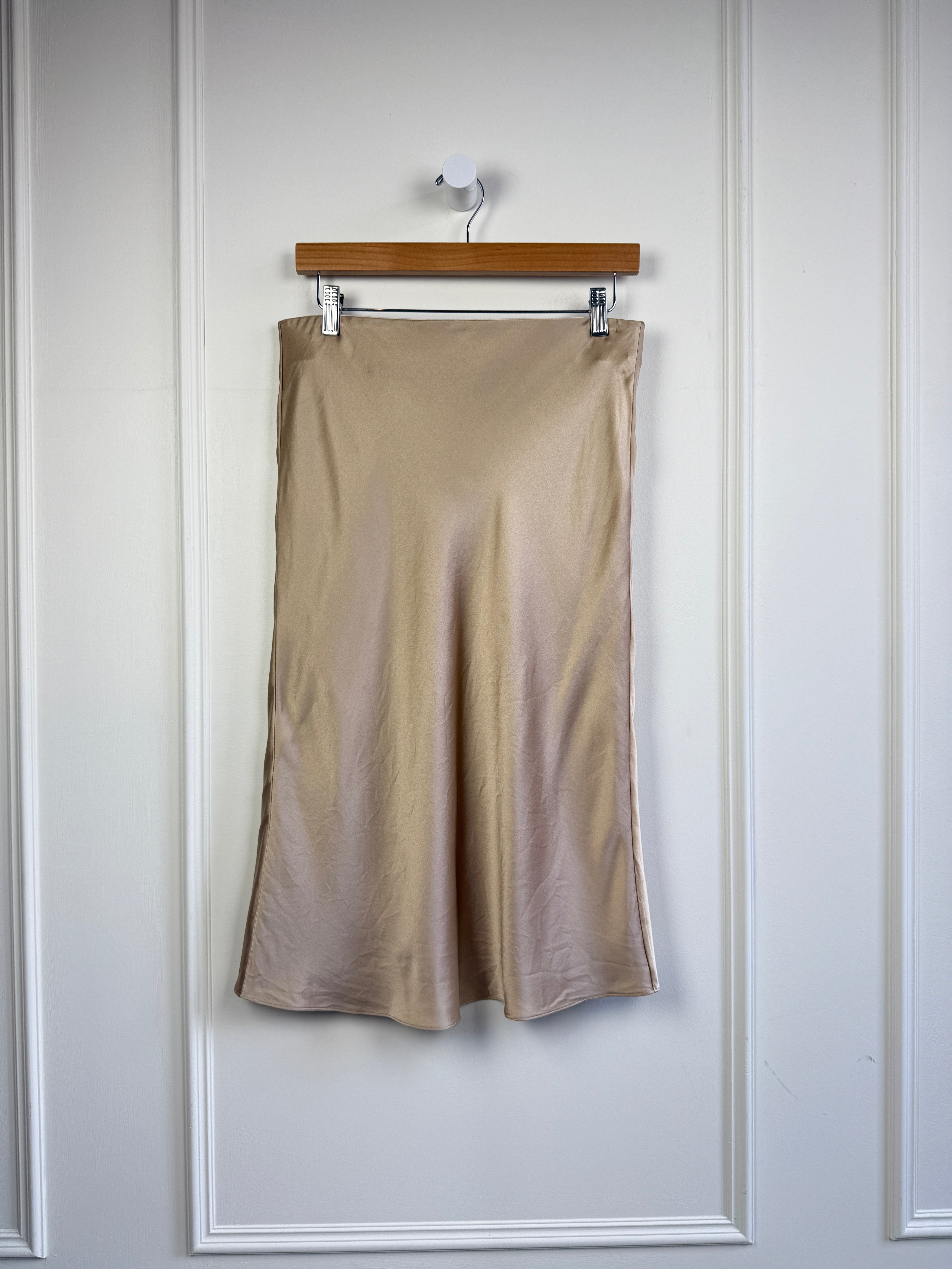 Frame Tan Silk Skirt (M)