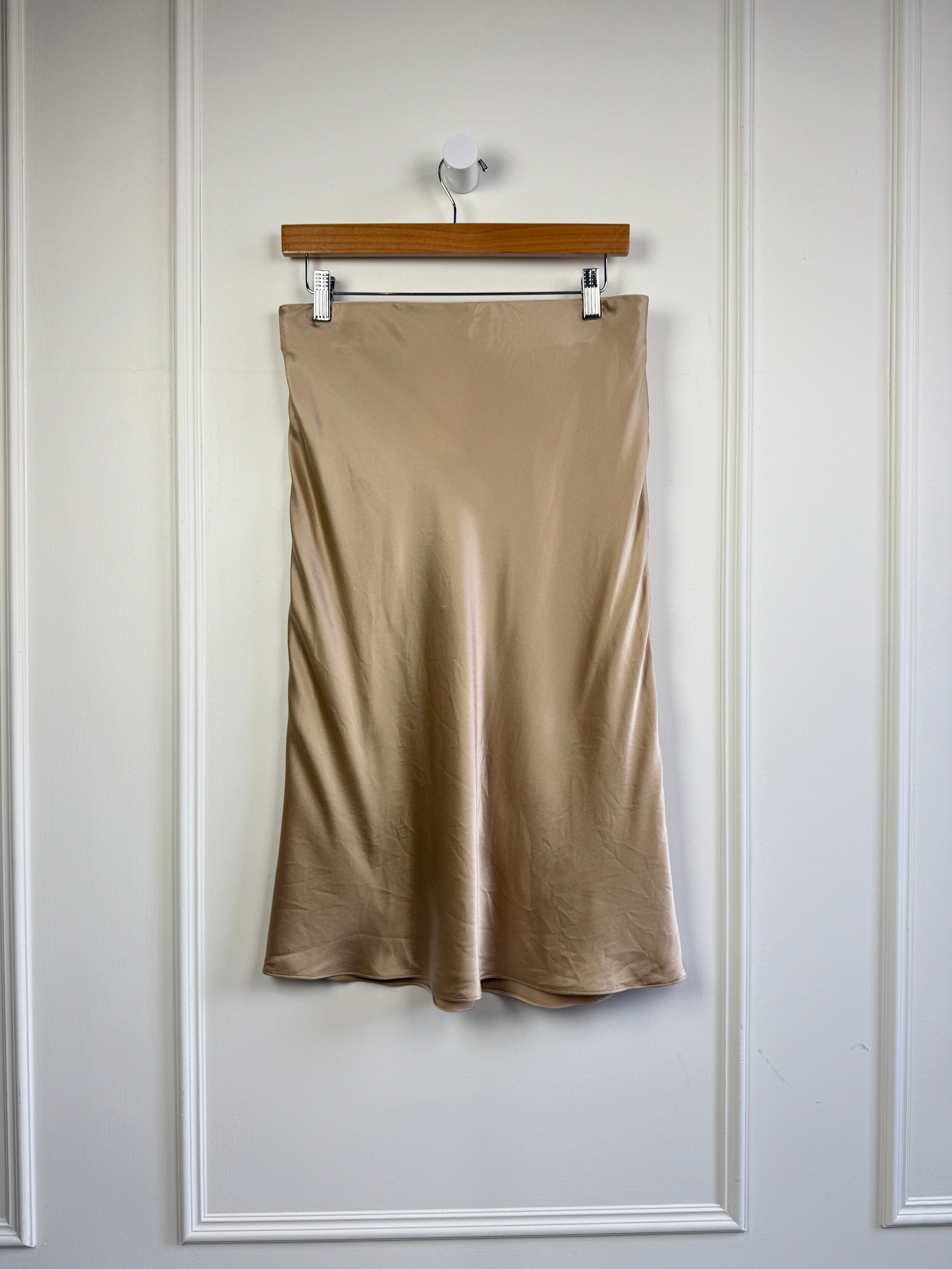 Frame Tan Silk Skirt (M)